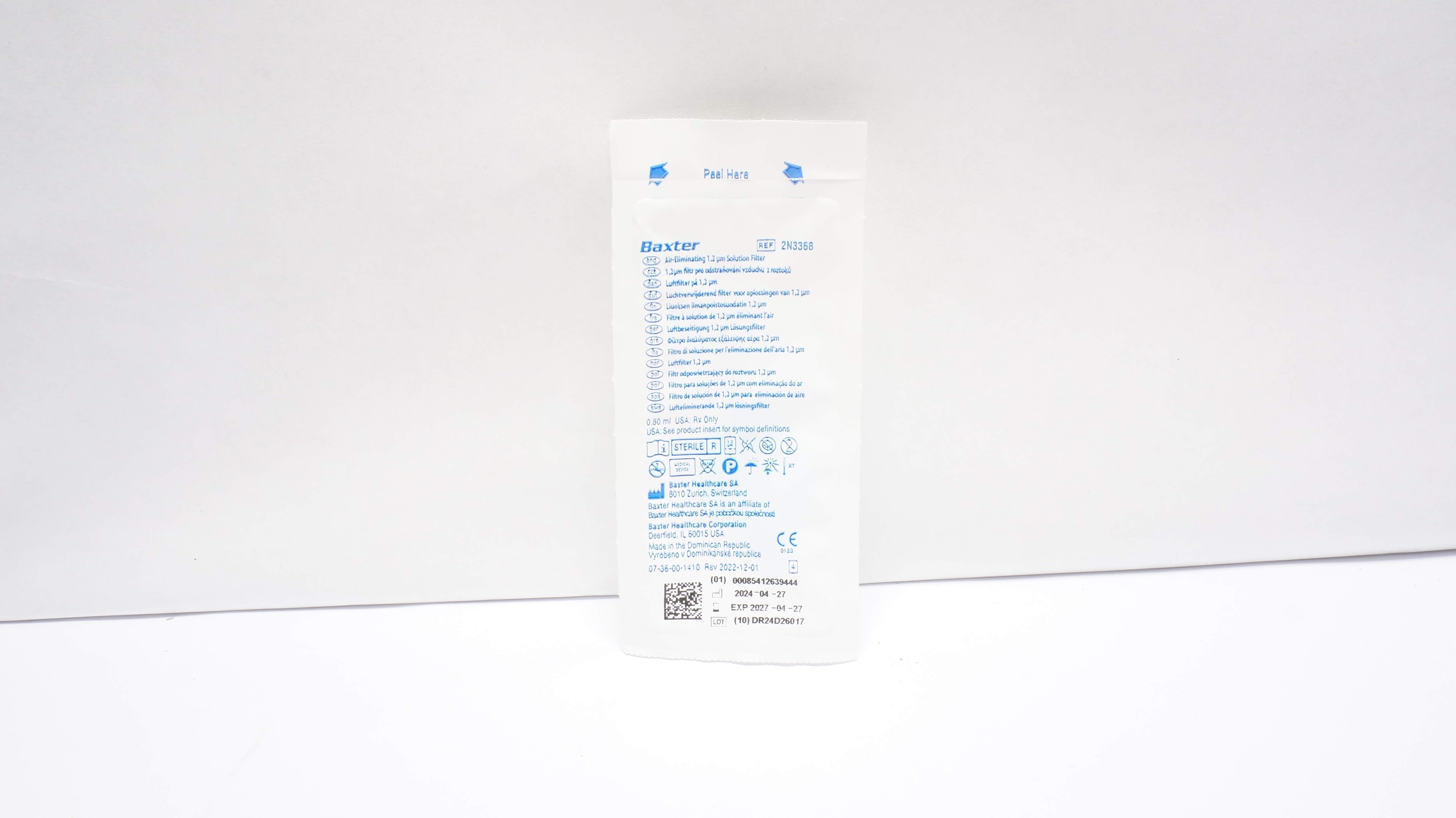 Baxter Healthcare 2N3368 1.2um Solution Filter