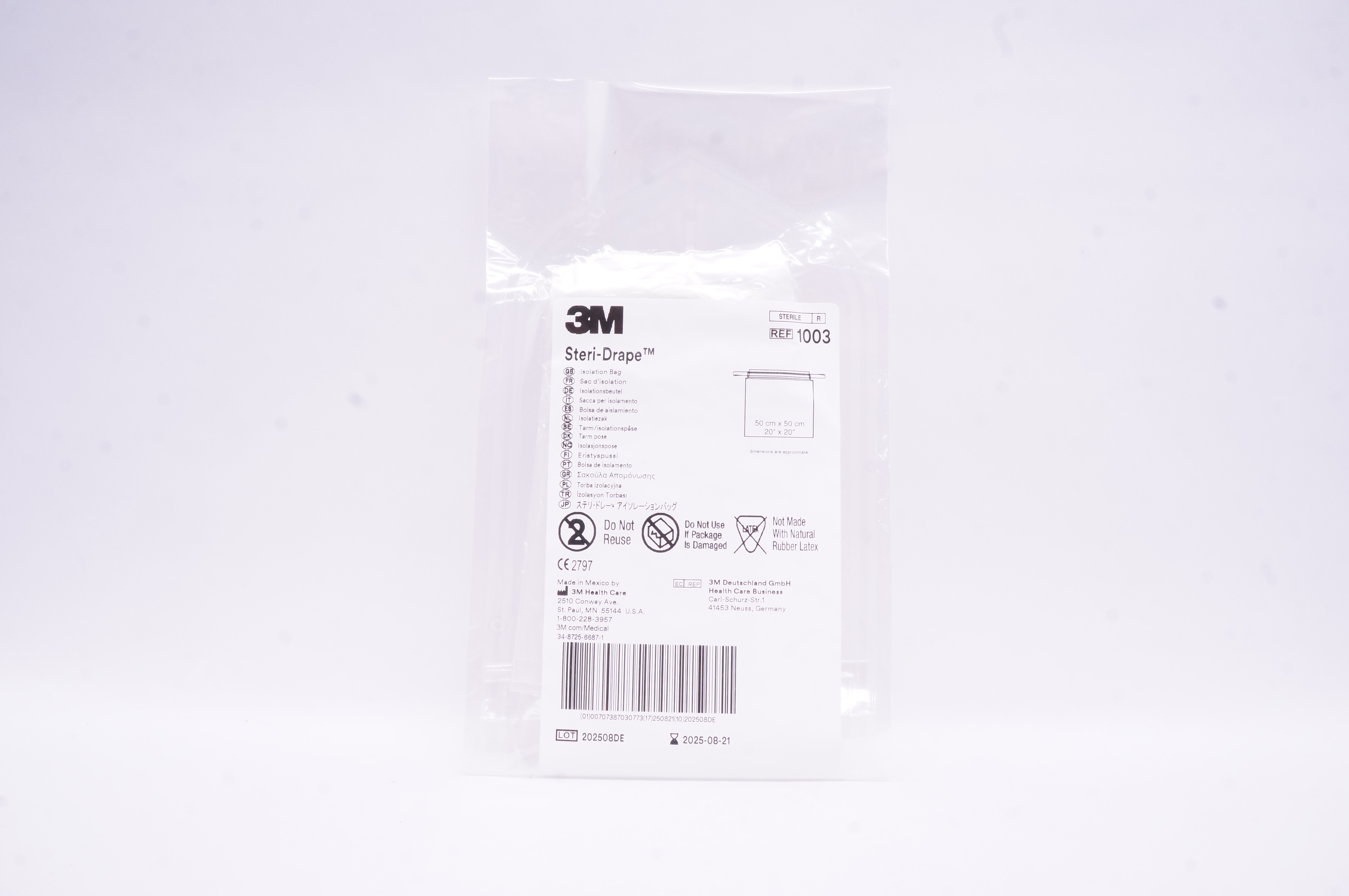 3M 1003 Steri-Drape Isolation Bag 20inch x 20inch