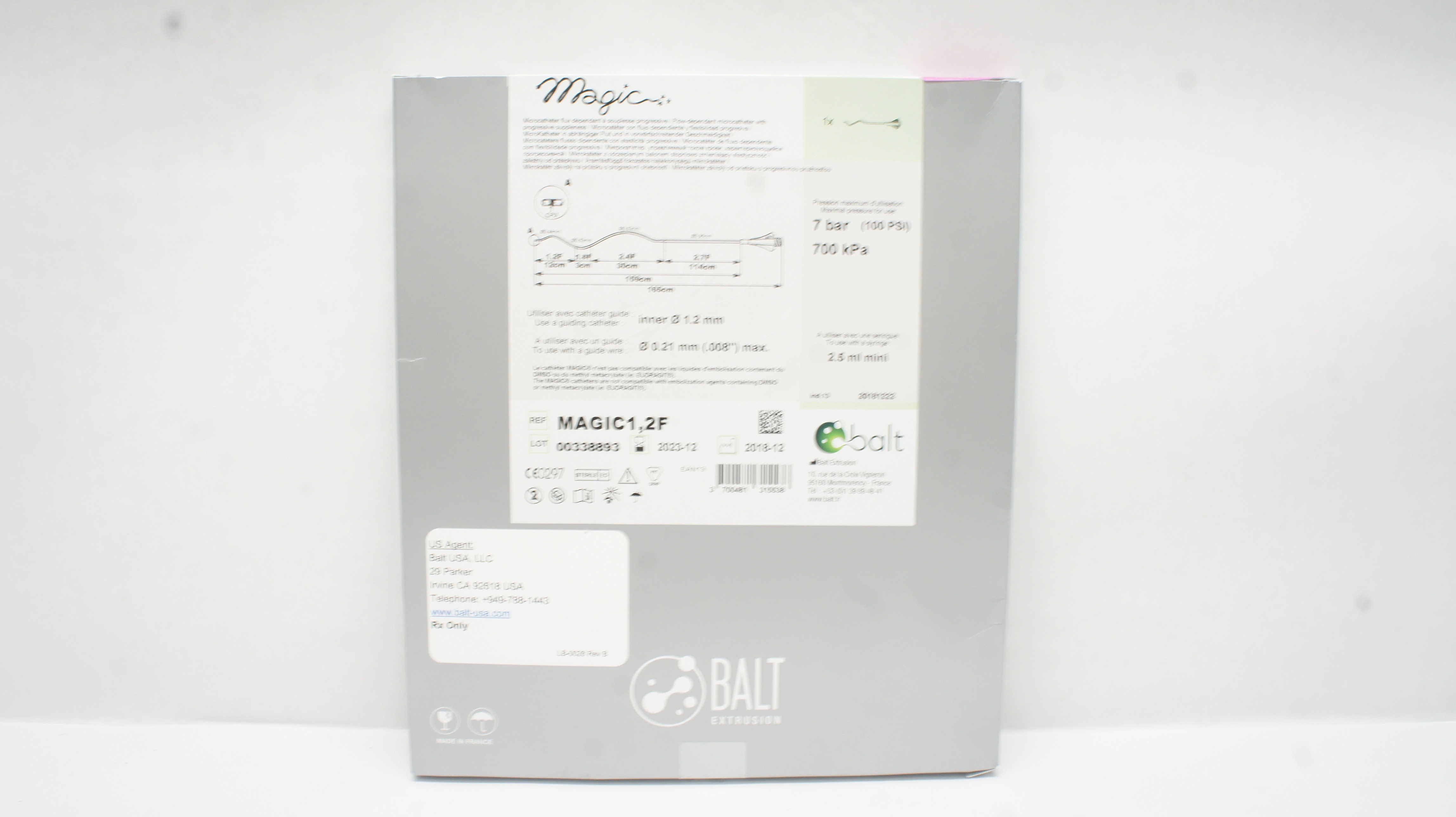 Balt Extrusion MAGIC1,2F Flow Directed Microcath. 165cm, 1.2Fr x 0.008inch (x)