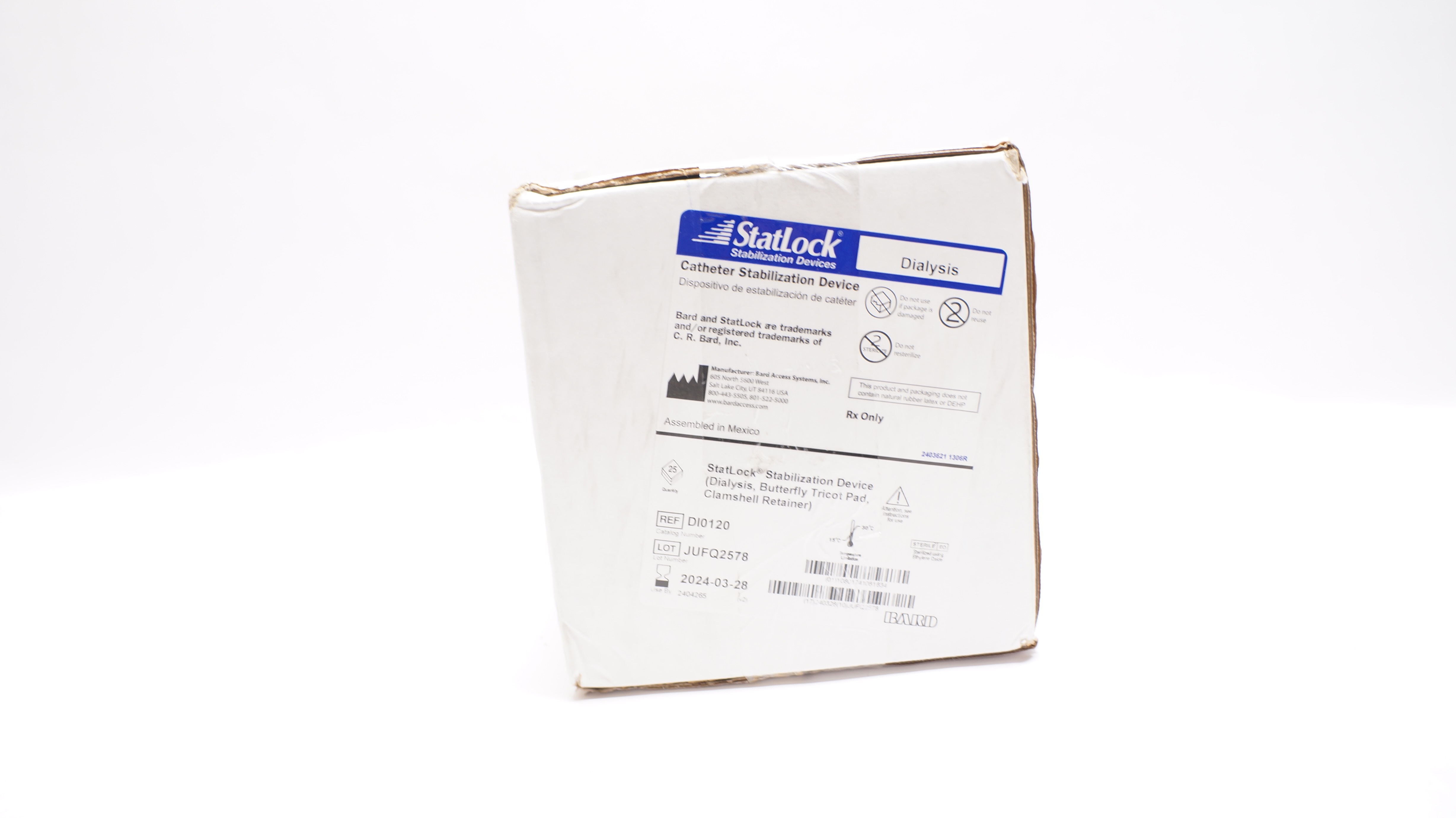 Bard DI0120 Statlock Cath. Stabilization Device - Box of 25