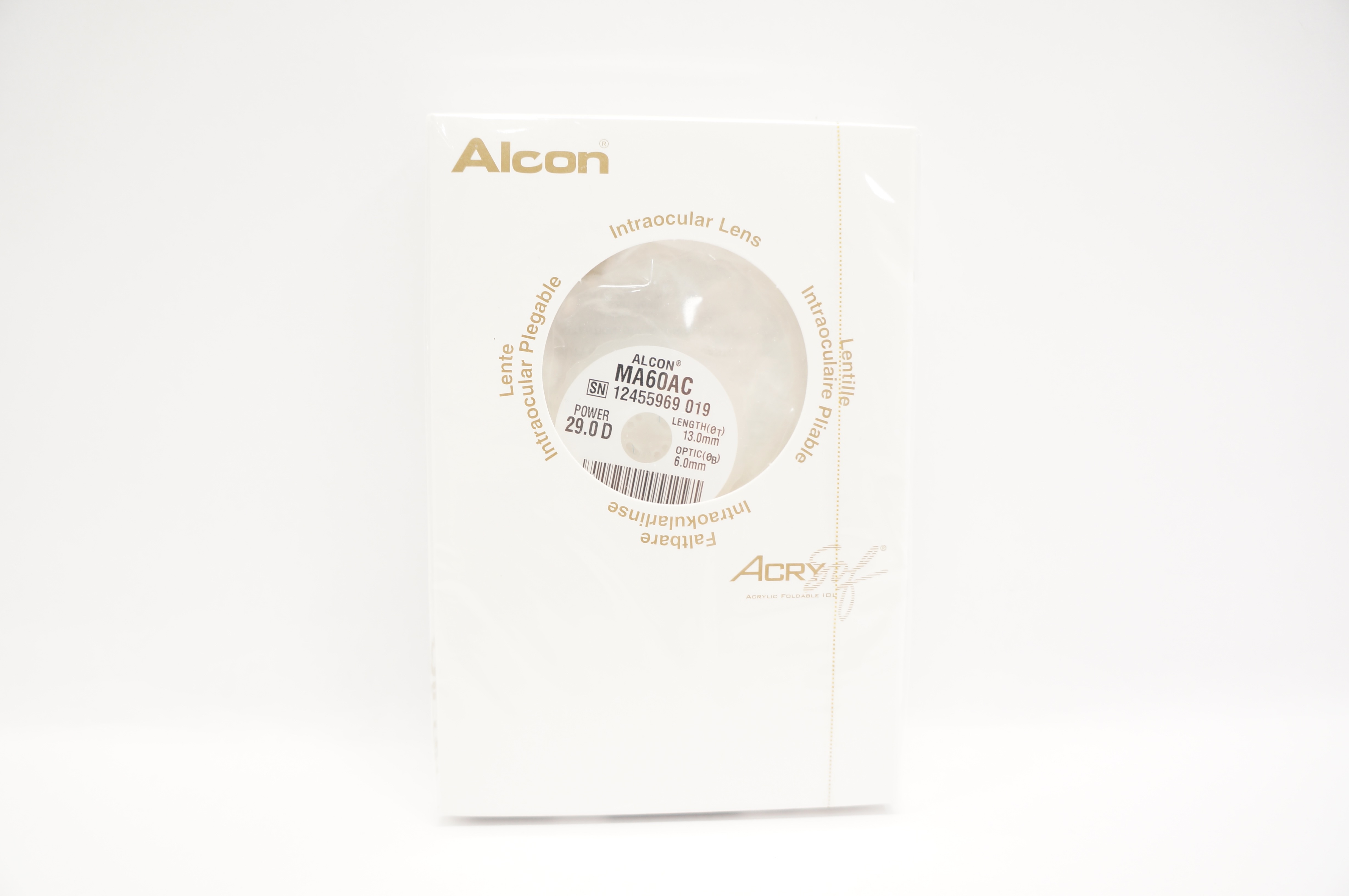 Alcon MA60AC AcrySof Intraocular Lens 29.0D, Length 13.0mm Optic 6.0mm (x)