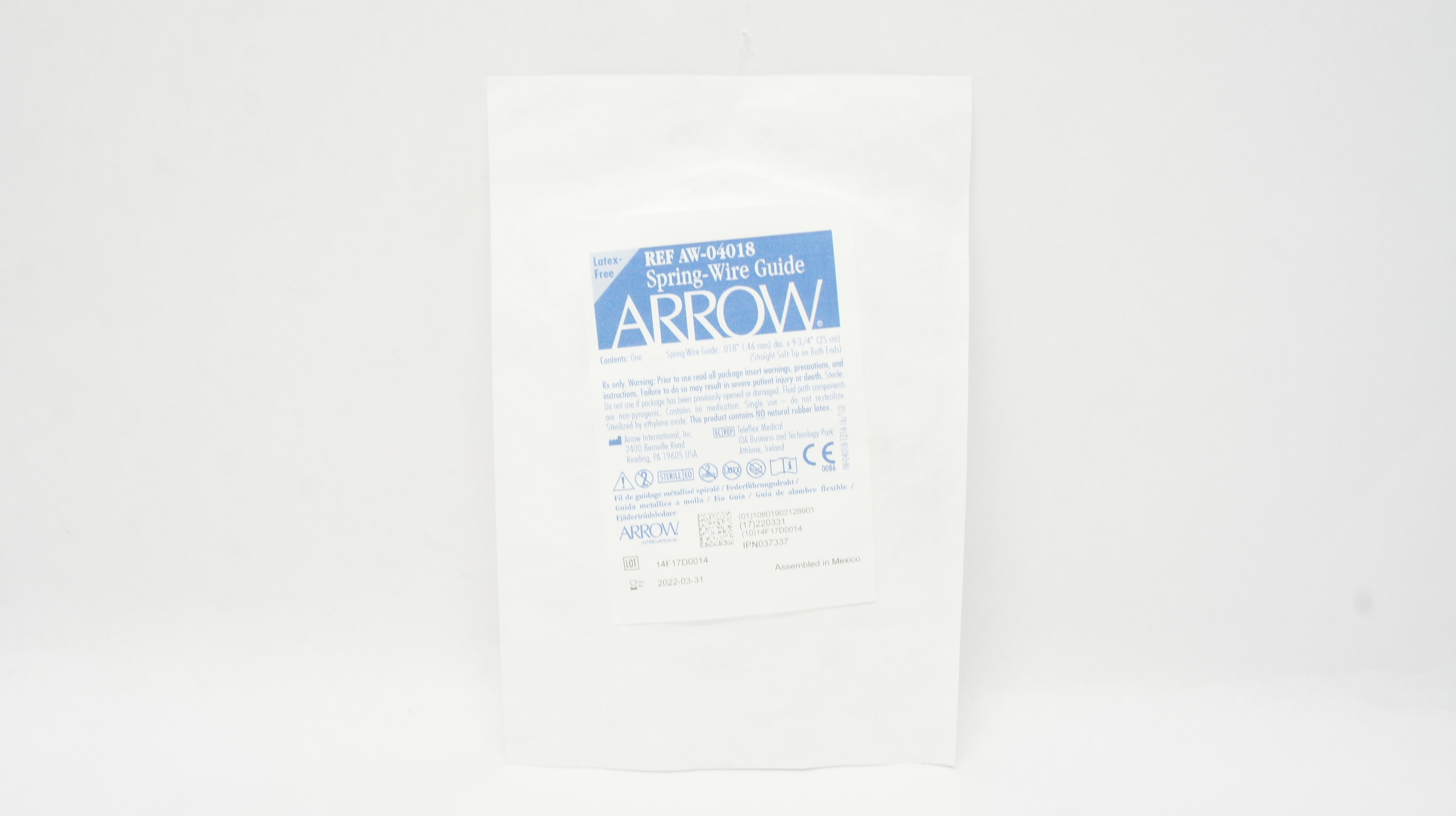 Arrow AW-04018 Spring-Wire Guide .018inch dia. x 9-3/4inch Straight Soft Tip (x)