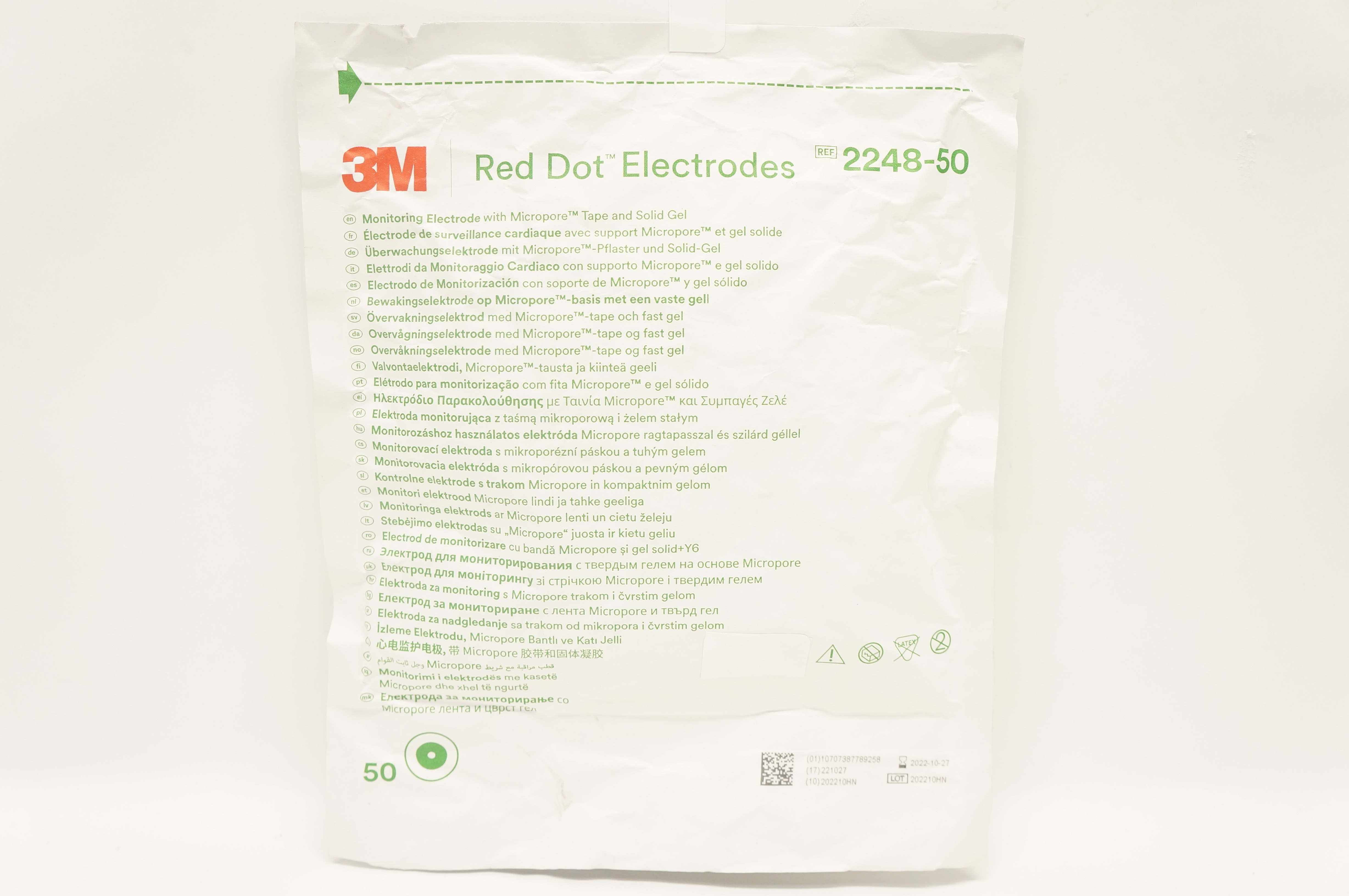 3M 2248-50 Red Dot Monitoring Electrode  - Pack of 50