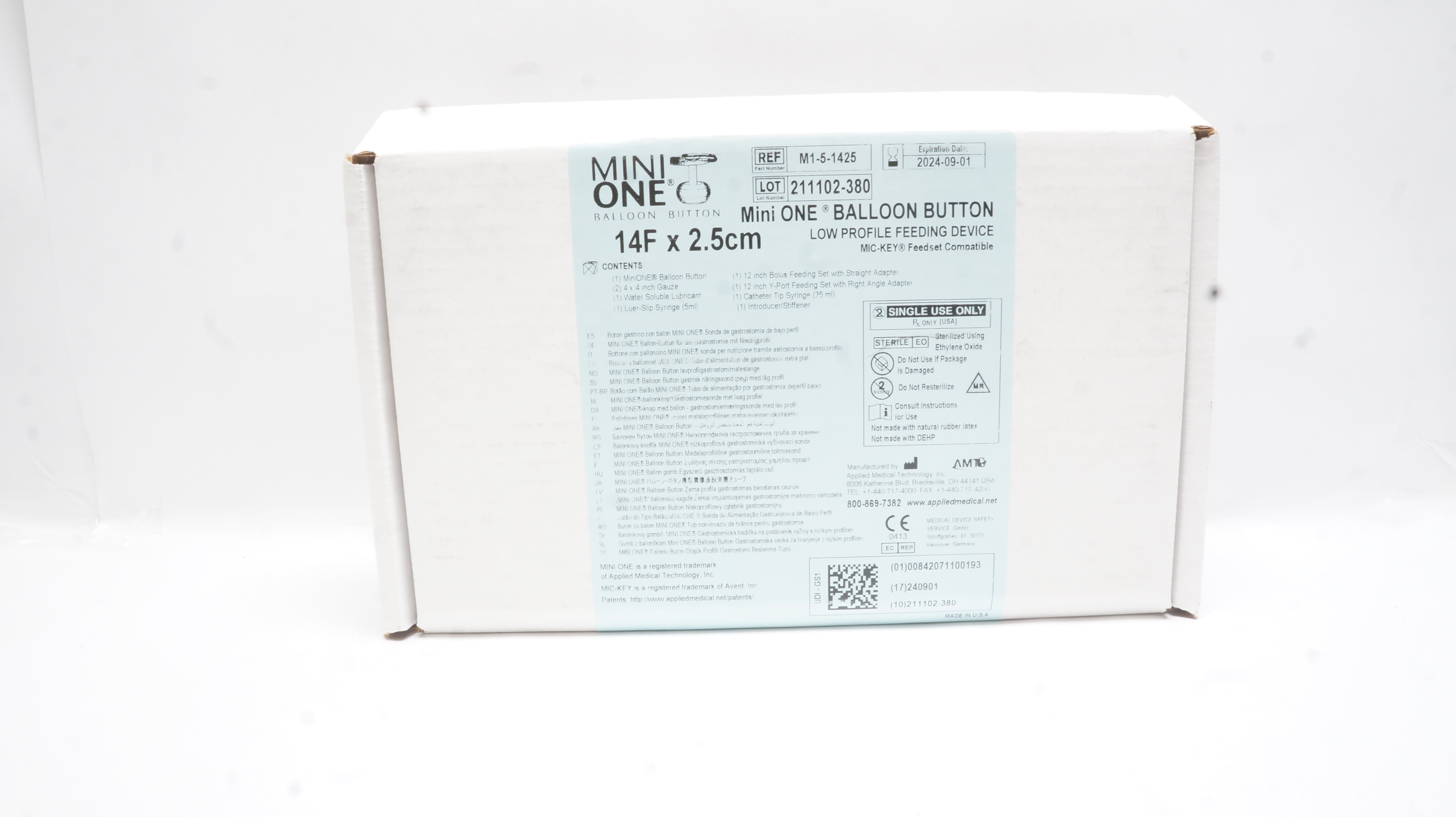 Applied Medical M1-5-1425 MiniOne Balloon Button Feeding Device 14F x 2.5cm