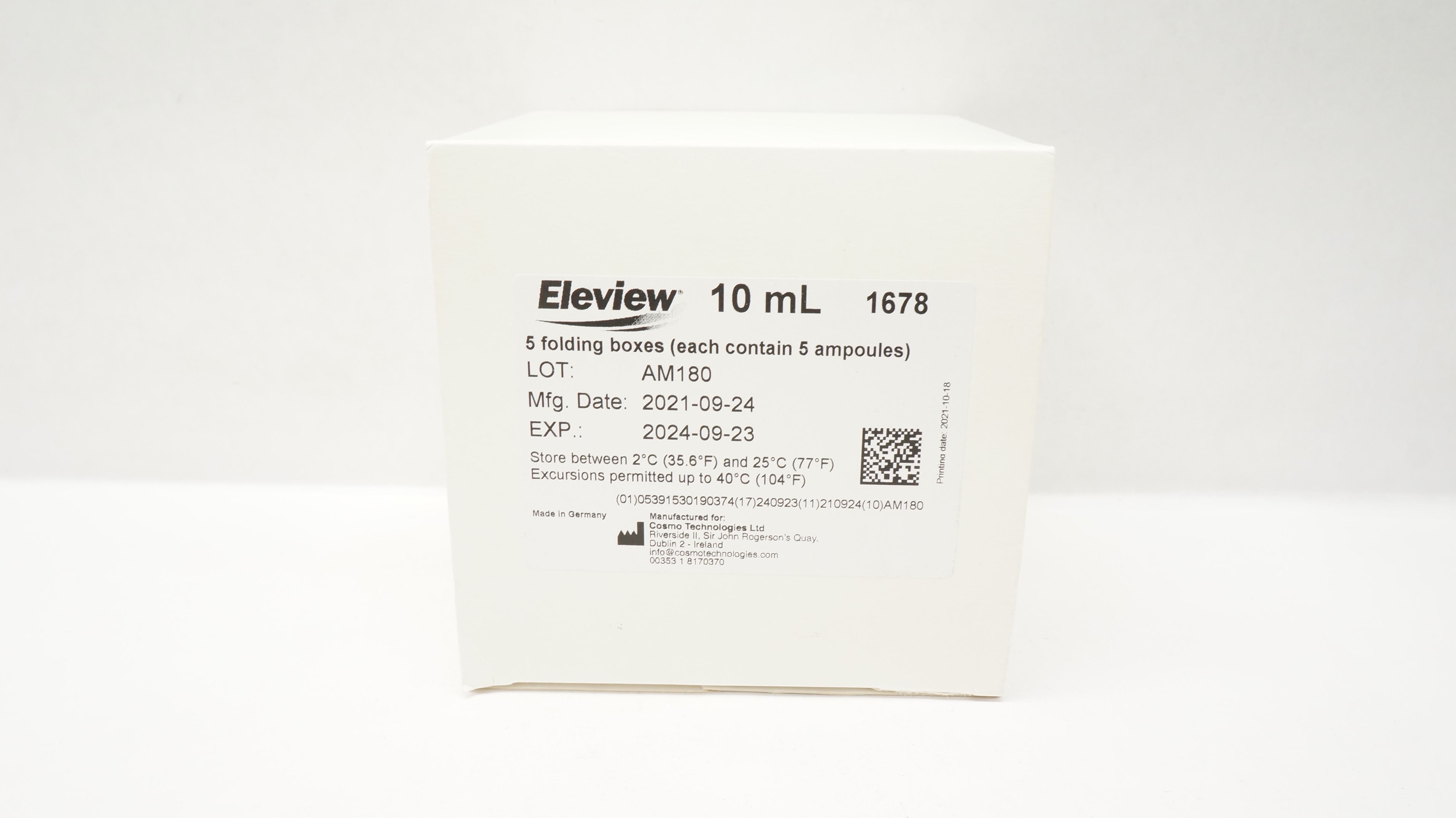 Cosmo 1678 Eleview Submucosal Injectable Composition 10mL - Box of 25