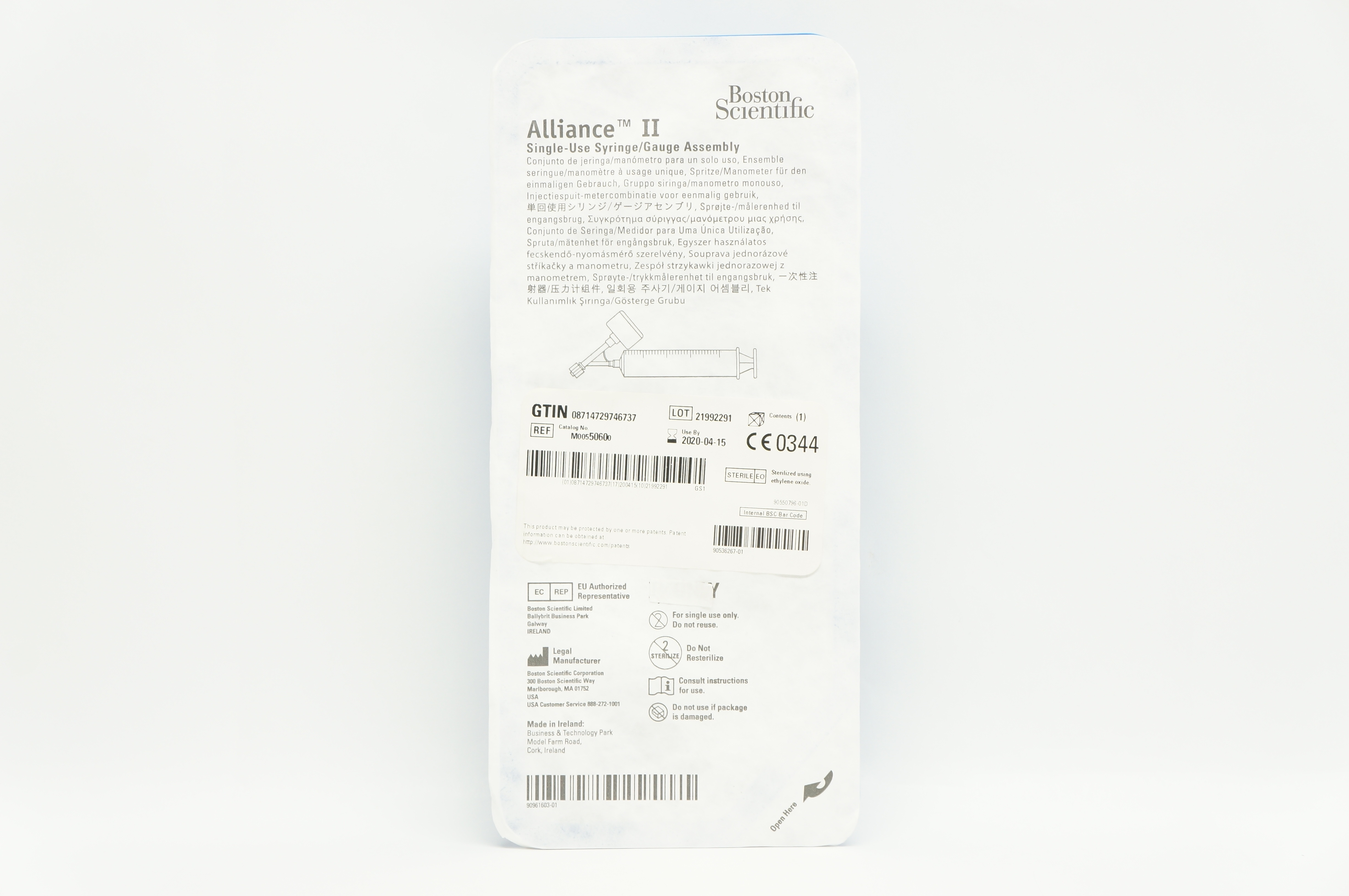Boston Scientific 5060 Alliance II Single-Use Syringe/Gauge Assembly (x)