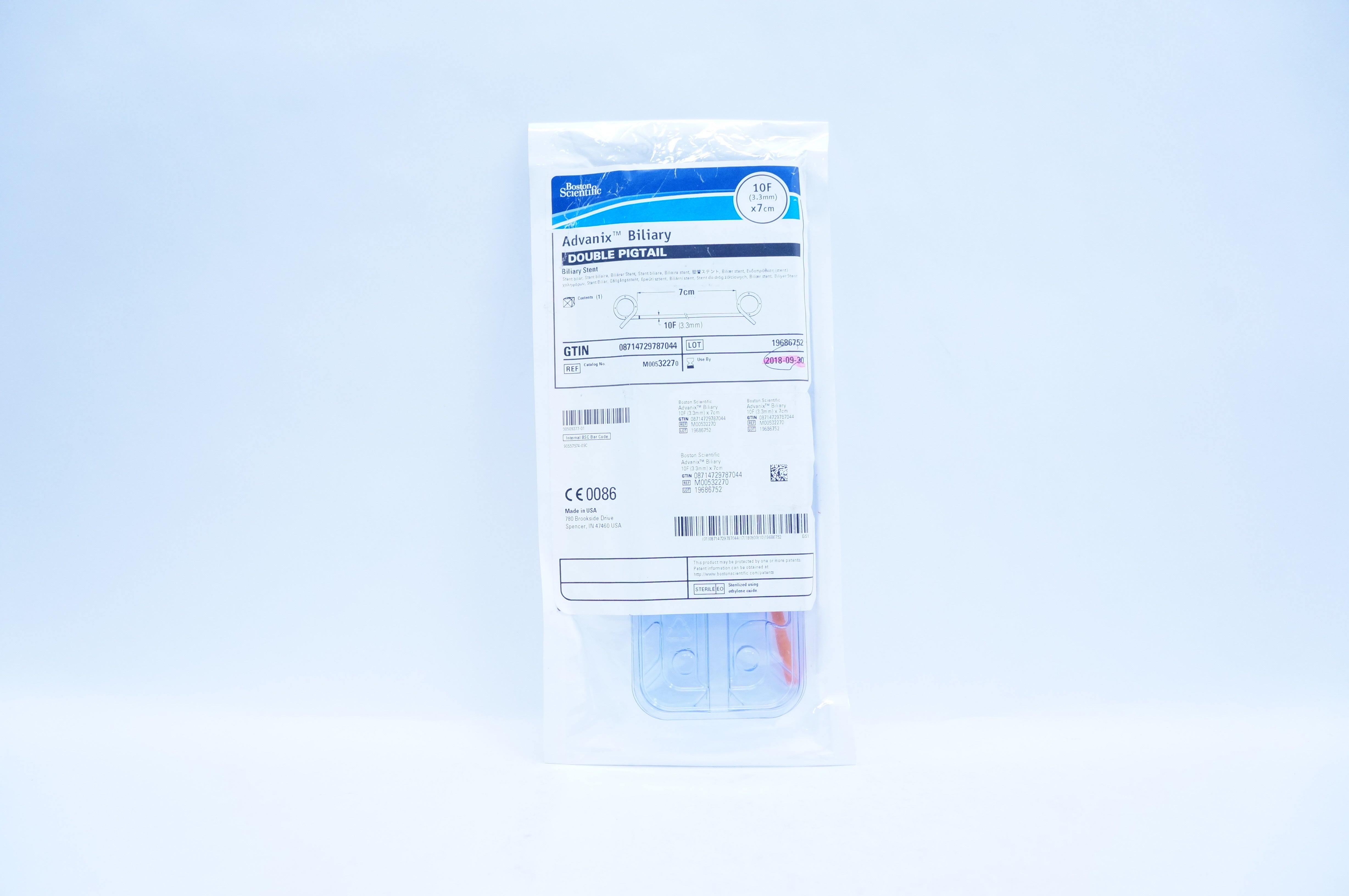 Boston Scientific M00532270 Advanix Biliary Double Pigtail Stnt 10F x 7cm (x)