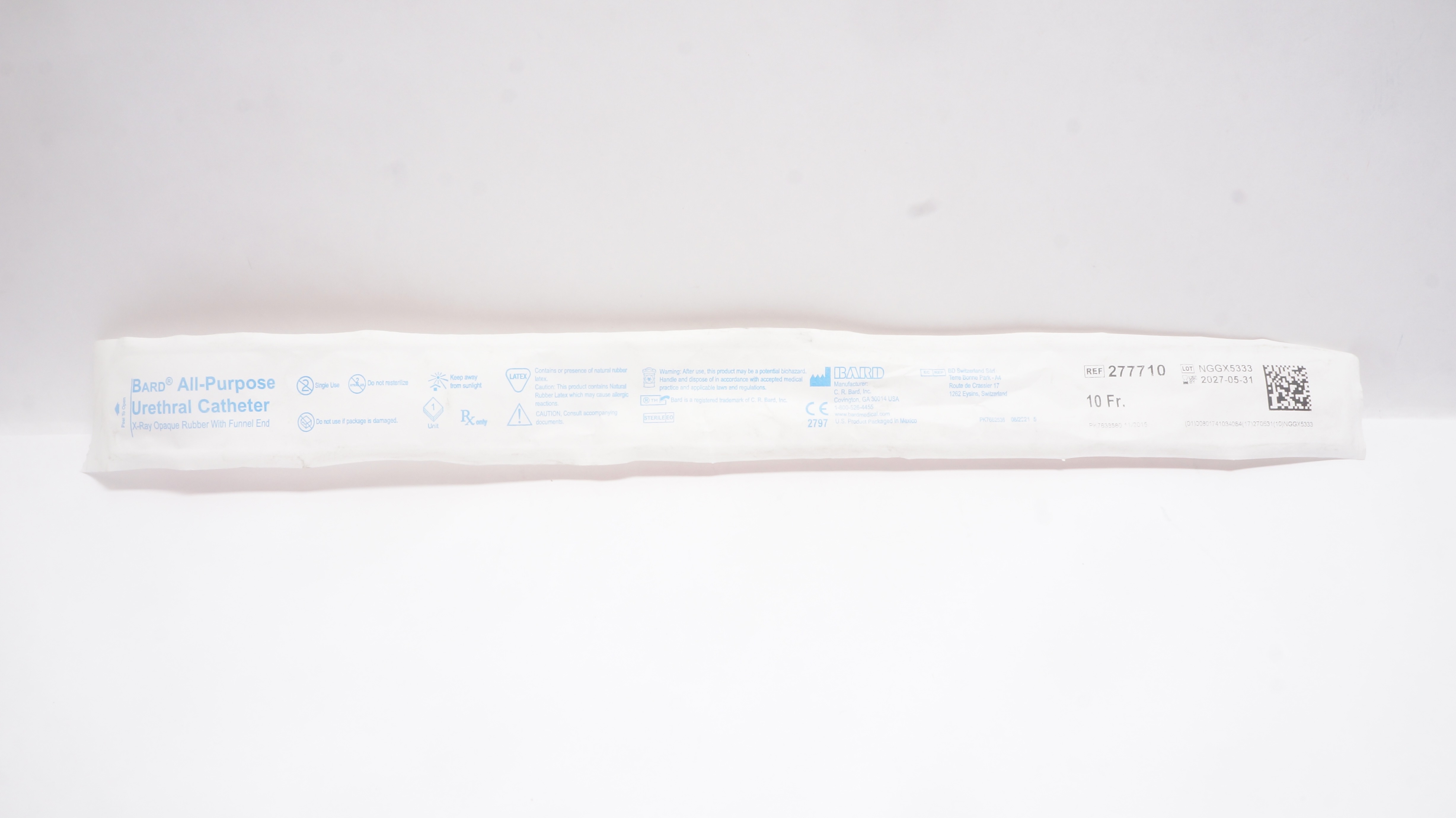 Bard 277710 All-Purpose Urethral Cath. 10Fr