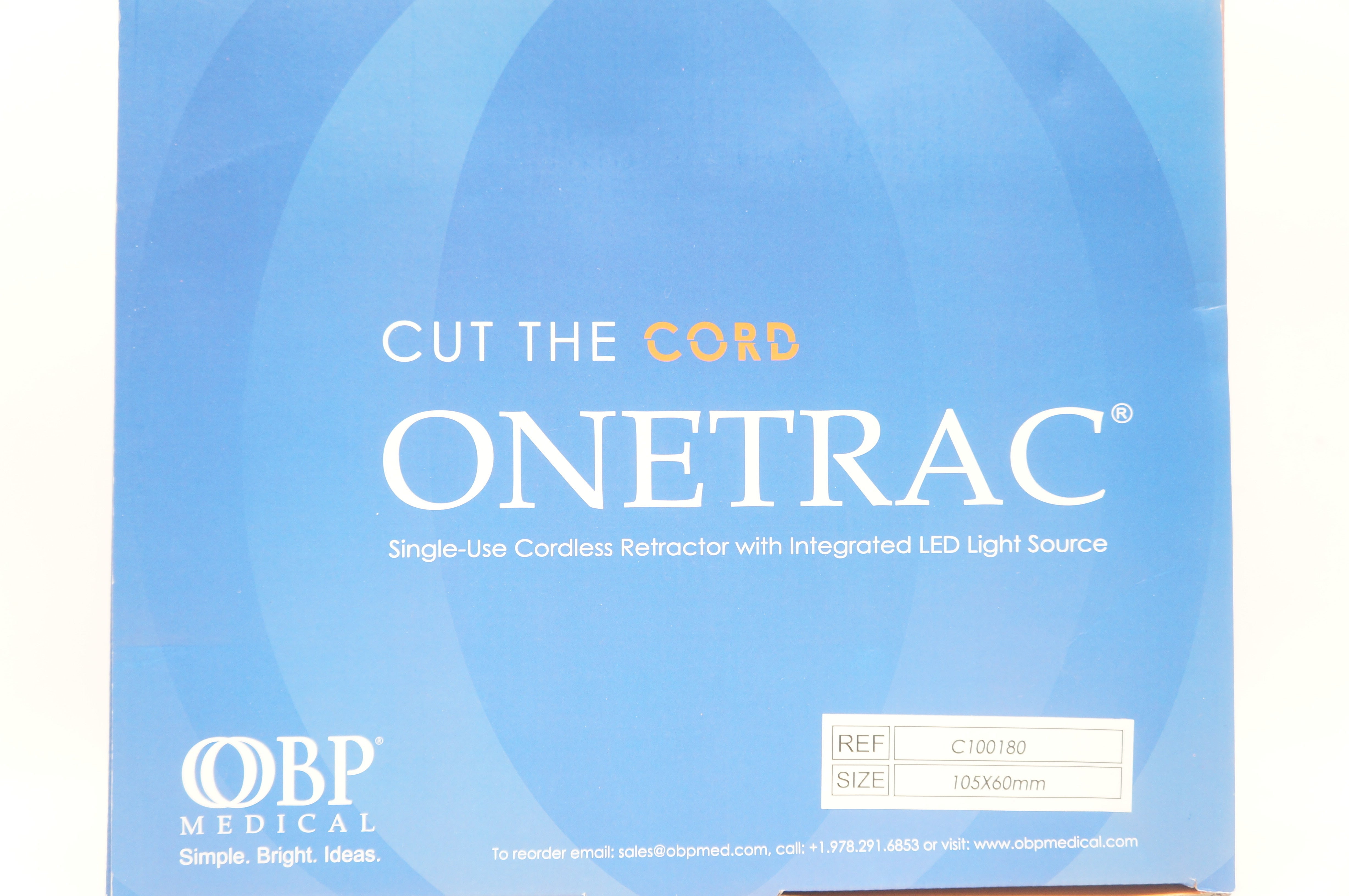 OBP Medical C100180 Onetrac Cordless Retractor w/Light Source 105mm x 60mm (x)