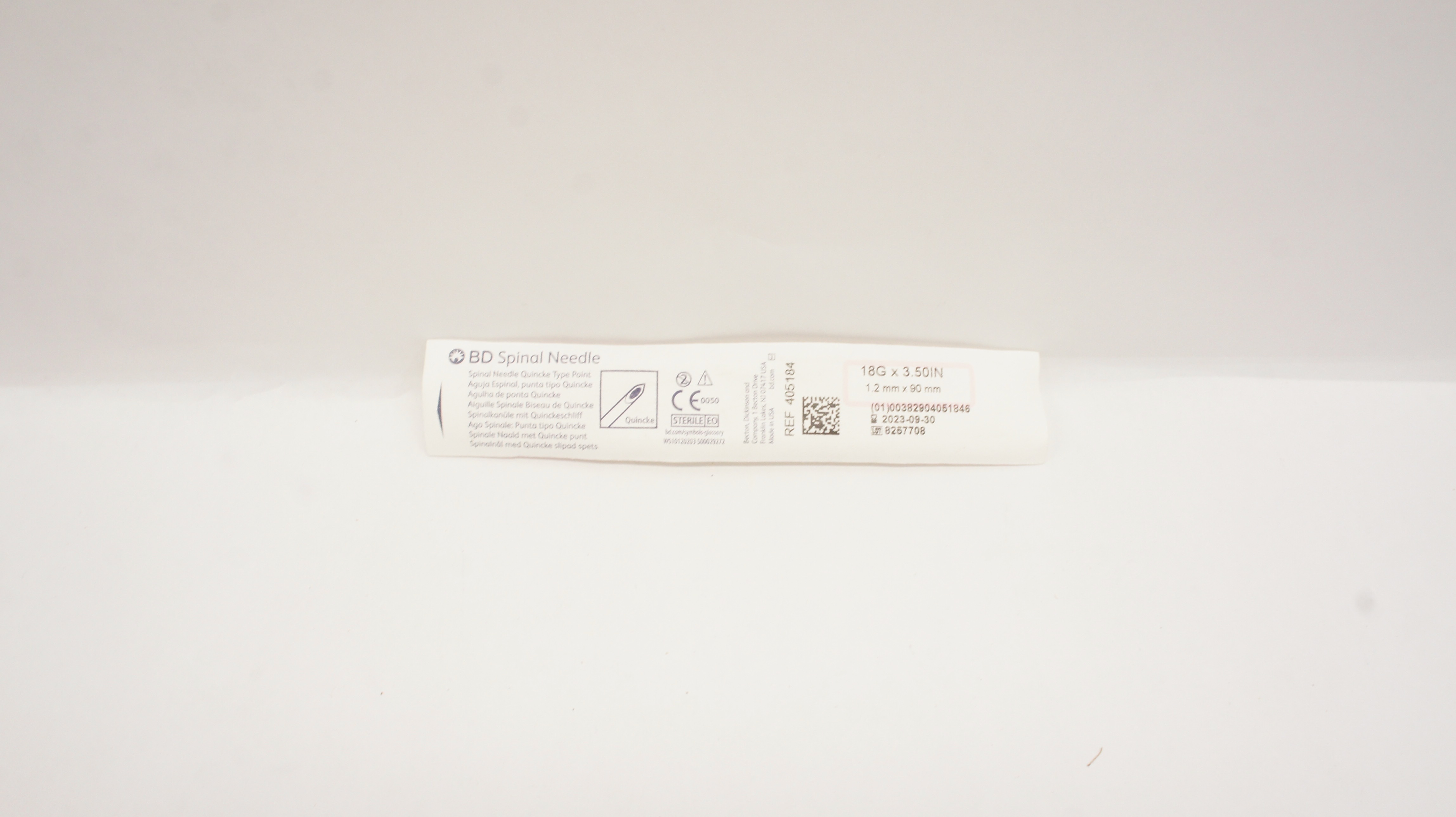 BD 405184 Spinal Ndle Quincke Type Point 18G x 3.50inch