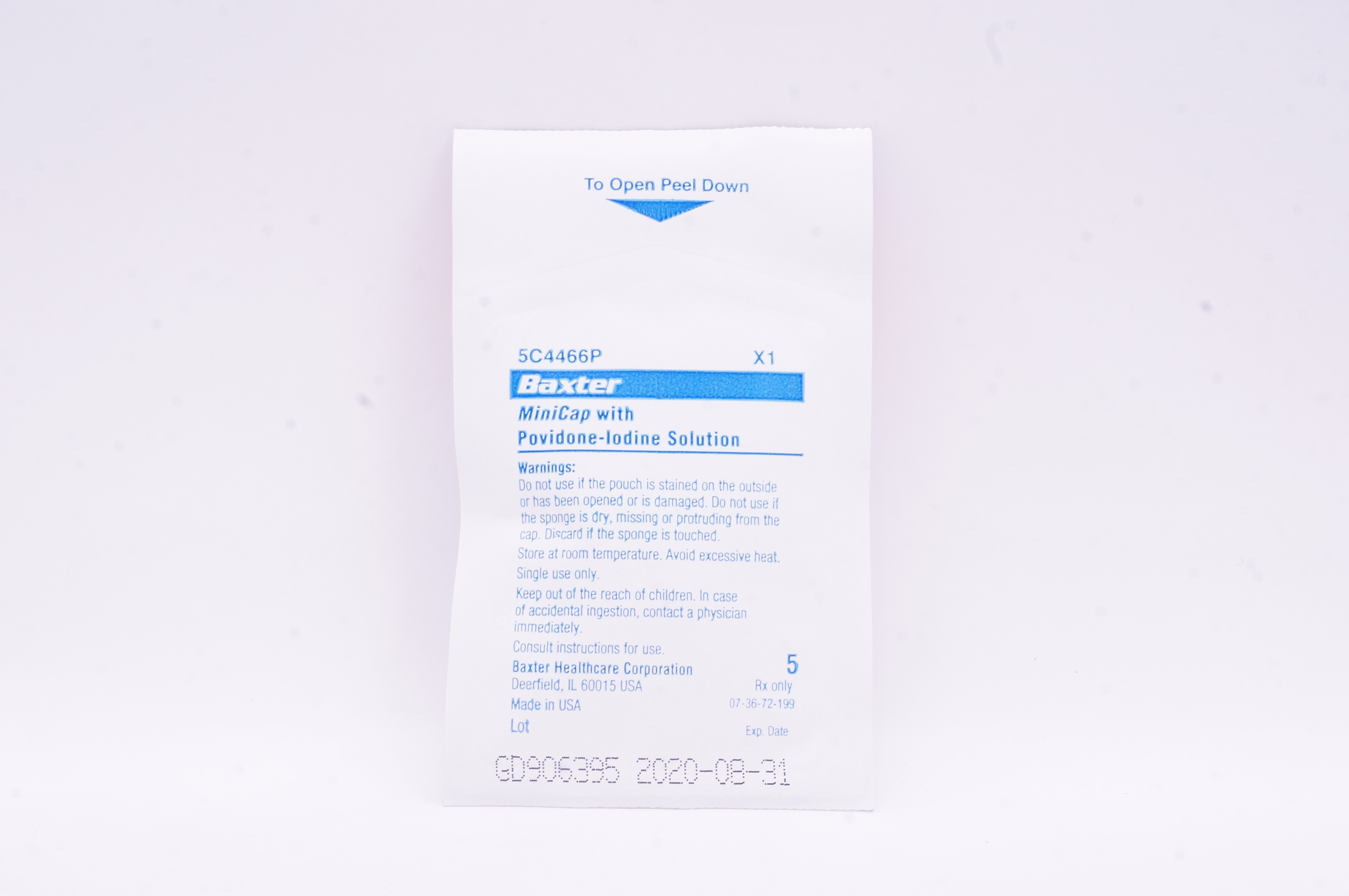 Baxter 5C4466P MiniCap with Povidone-Iodine Solution (x)