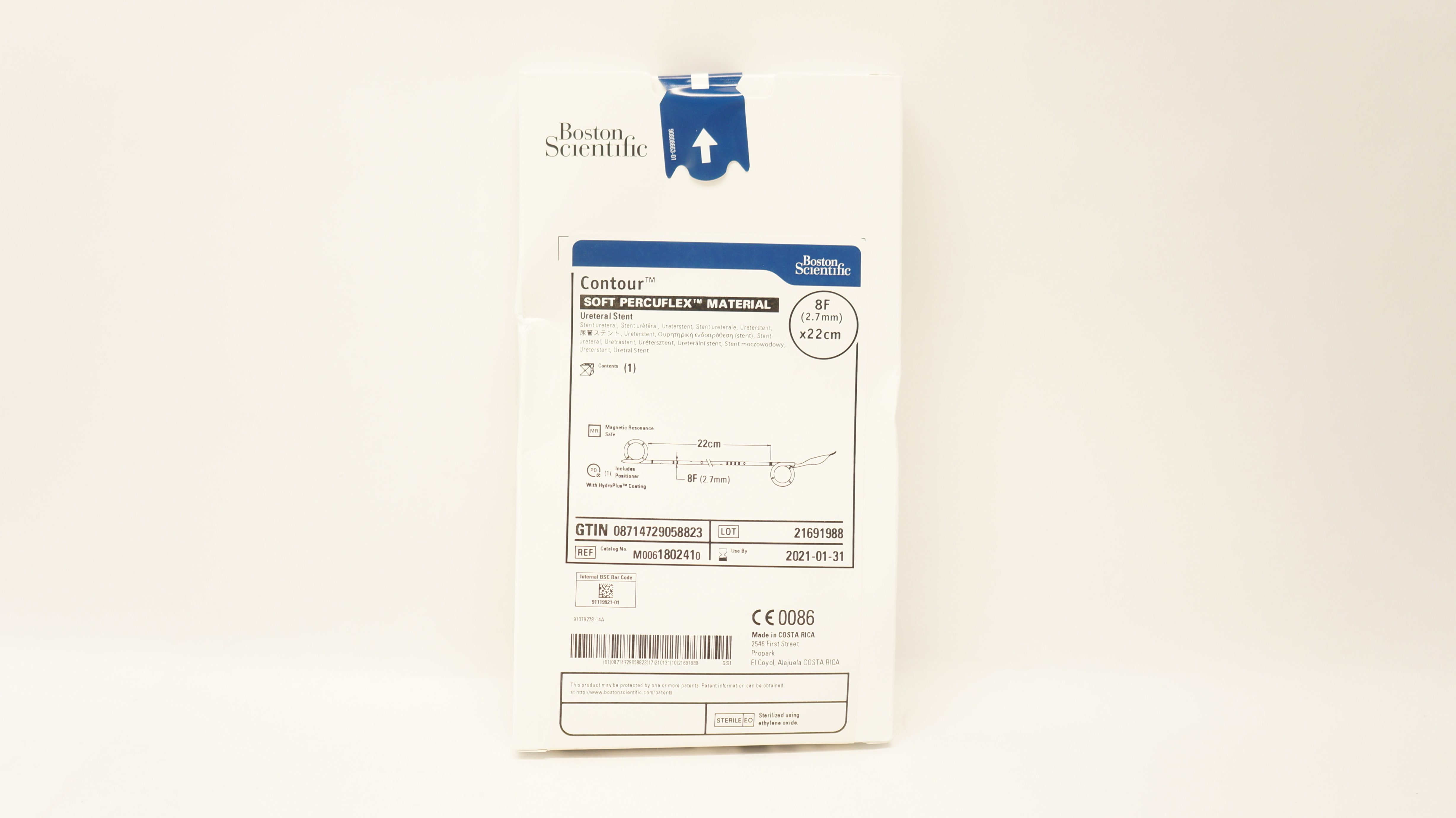 Boston Scientific 180241 Contour Soft Percuflex Material Ureteral 8F x 22cm (x)