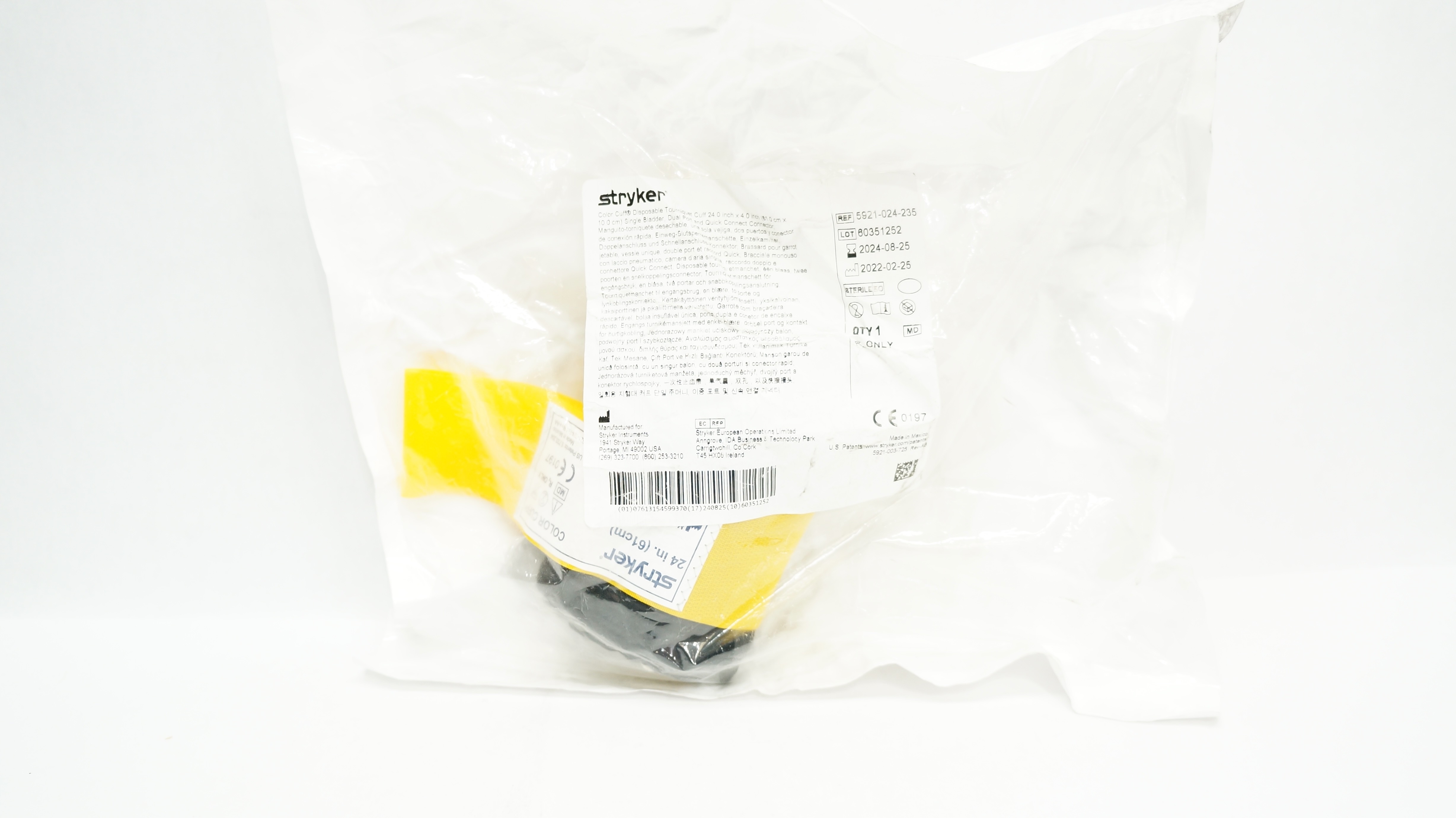 Stryker 5921-024-235 Color Cuff Disposable Tourniquet Cuff 24.0 x 4.0 inch