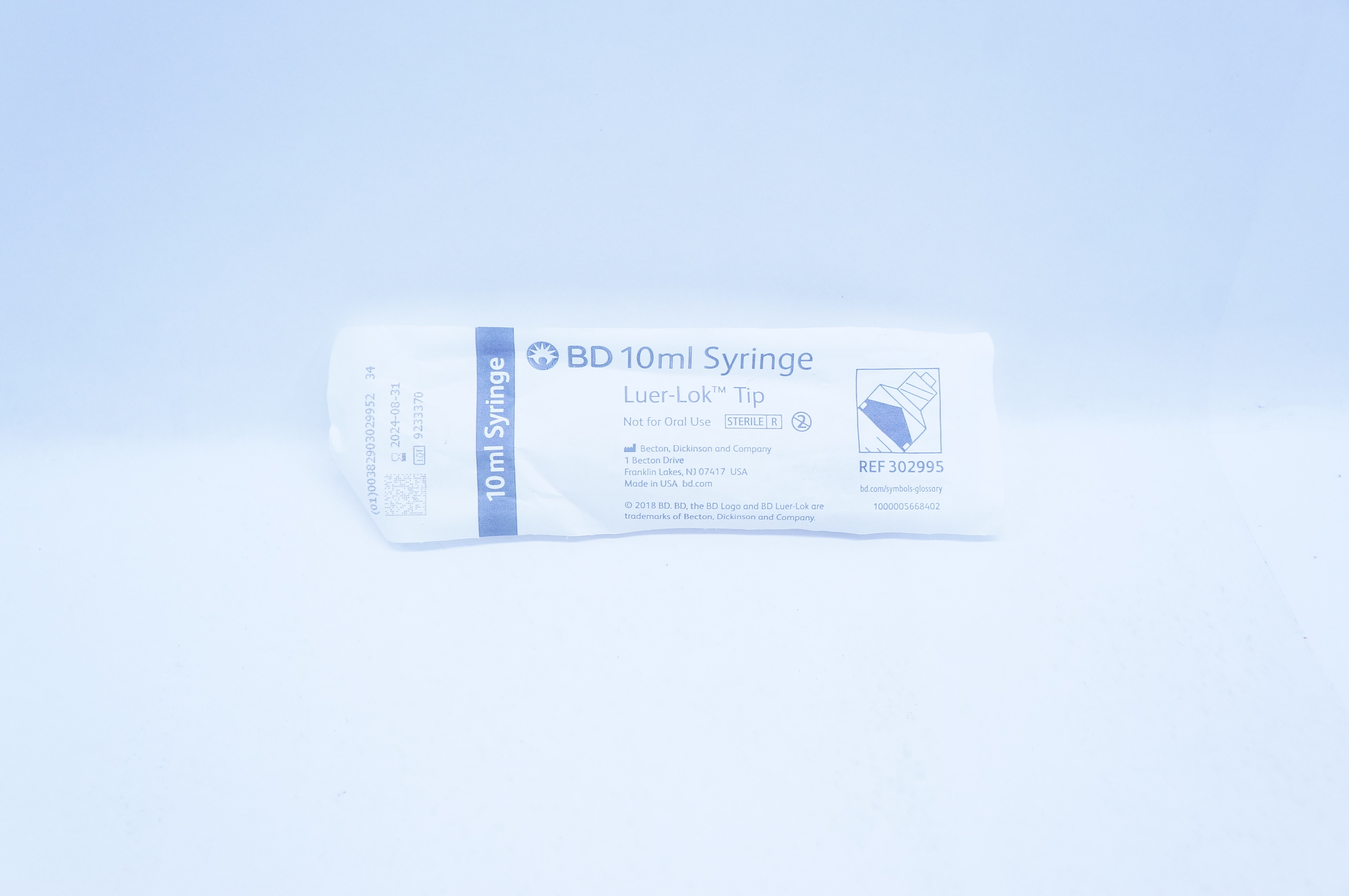 BD 302995 10ml Syringe Luer-Lok Tip