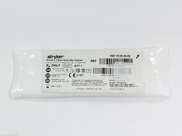 5120-30-60 ~ Stryker Acorn Bur Medium 6.0mm x 7.0mm (x)