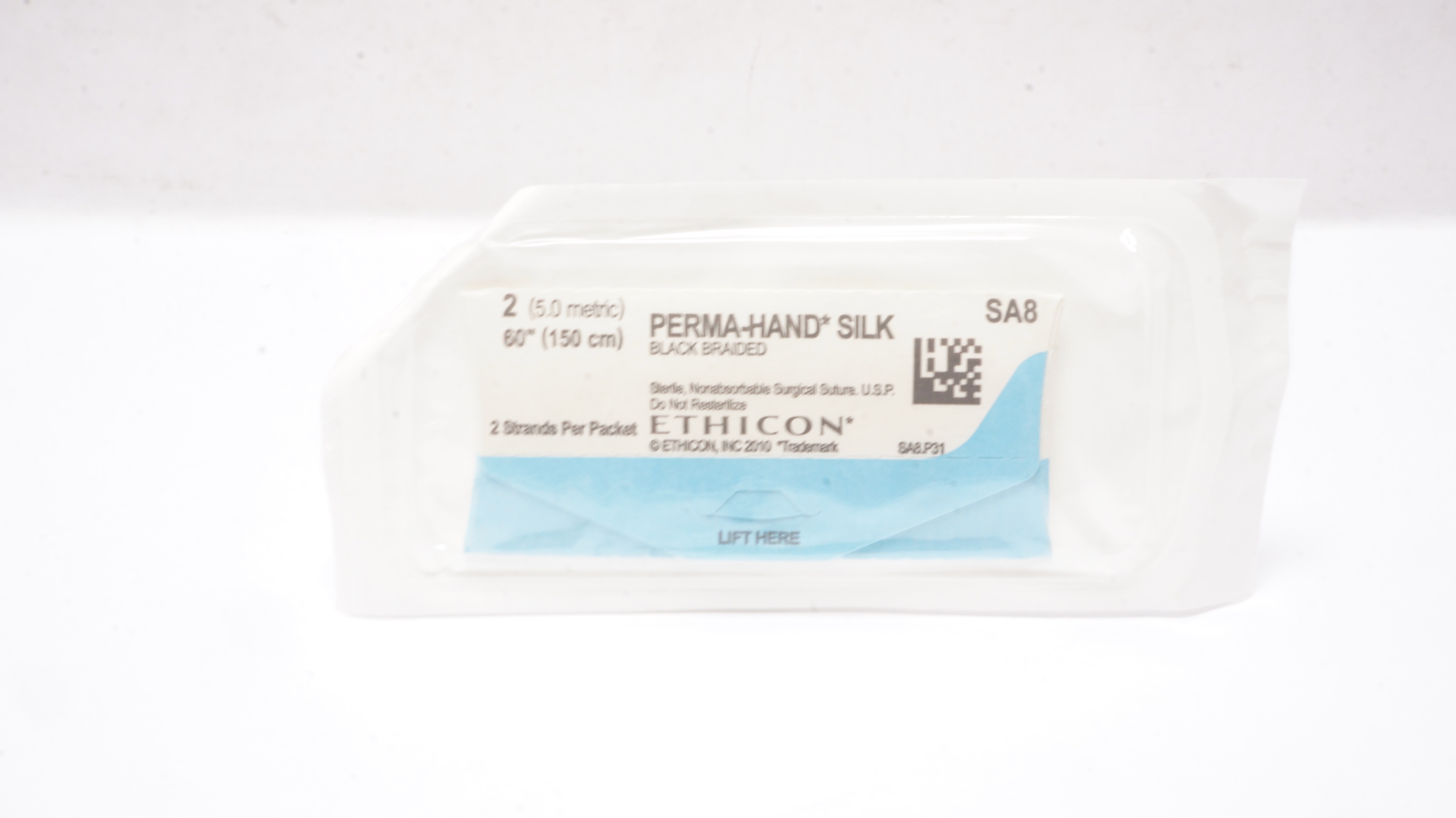 Ethicon SA8 2 Perma-Hand Silk Black Braided Surgical Stre. 60 inch