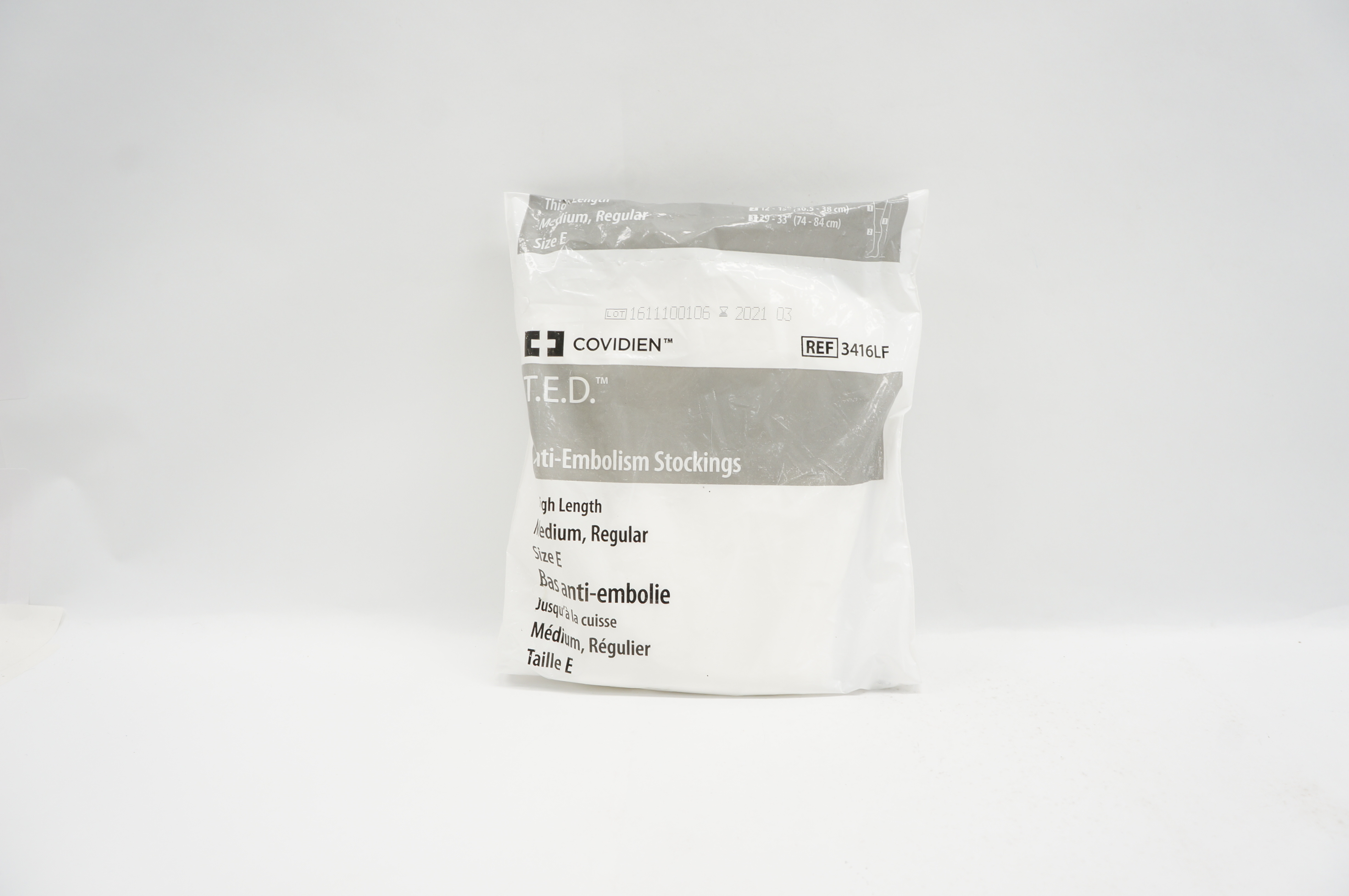 Covidien 3416LF T.E.D. Anti-Embolism Stockings Thigh Length Medium Size E (x)