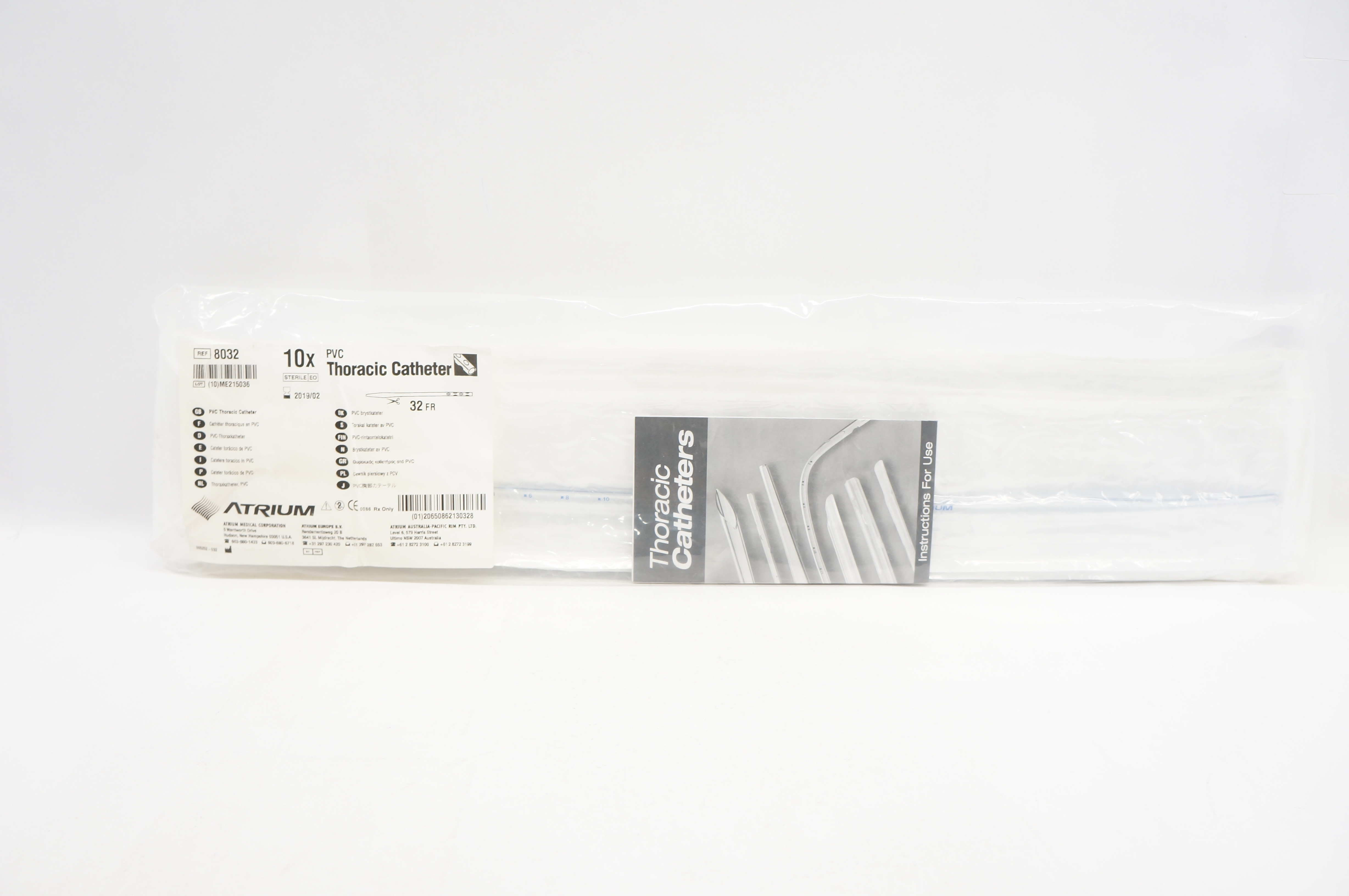 Atrium 8032 PVC Thoracic Cath. 32 Fr. (x) - Pack of 10