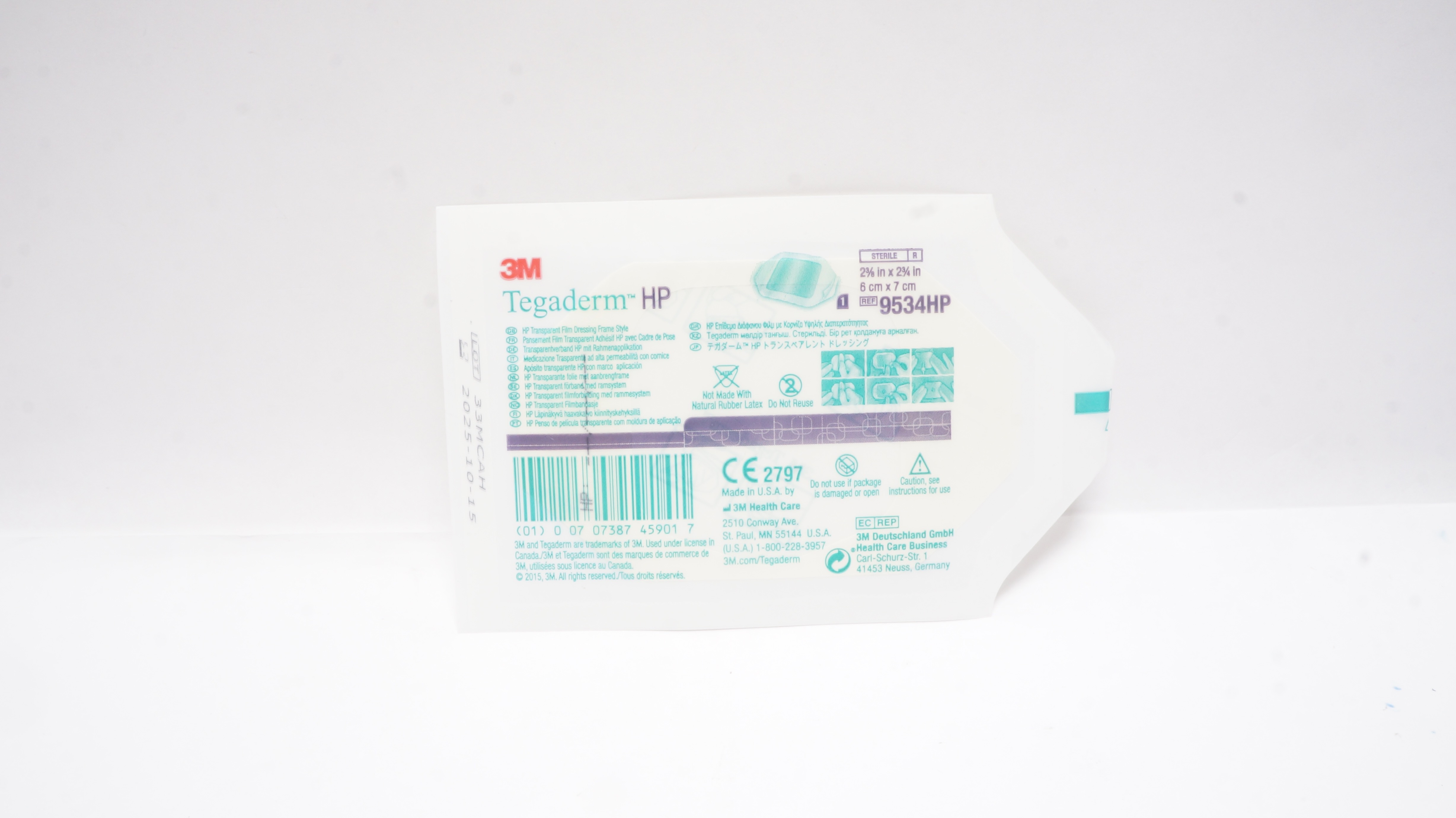 3M 9534HP HP Transparent Film Dressing Frame Style 2-3/8 x 2-3/4inch