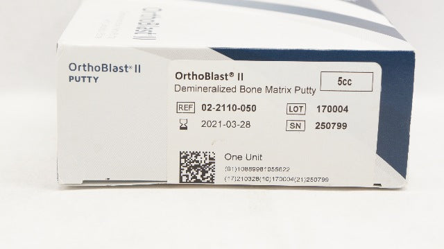 IsoTis Ortho 02-2110-050 OrthoBlast II Demineralized Bone Matrix Putty 5cc (x)