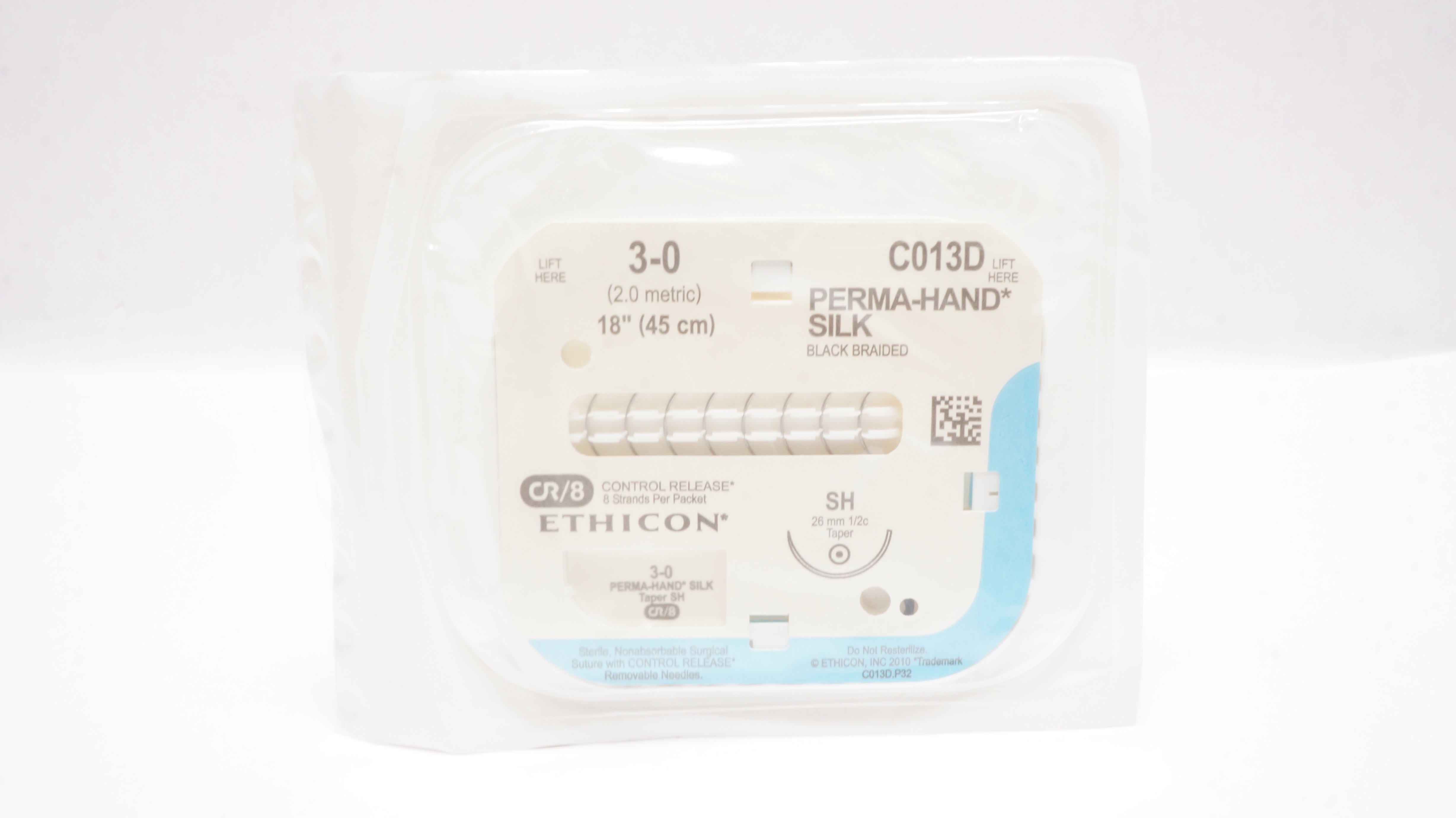 Ethicon C013D 3-0 PERMA-HAND Silk, SH, 26mm 1/2c Taper, 18inch