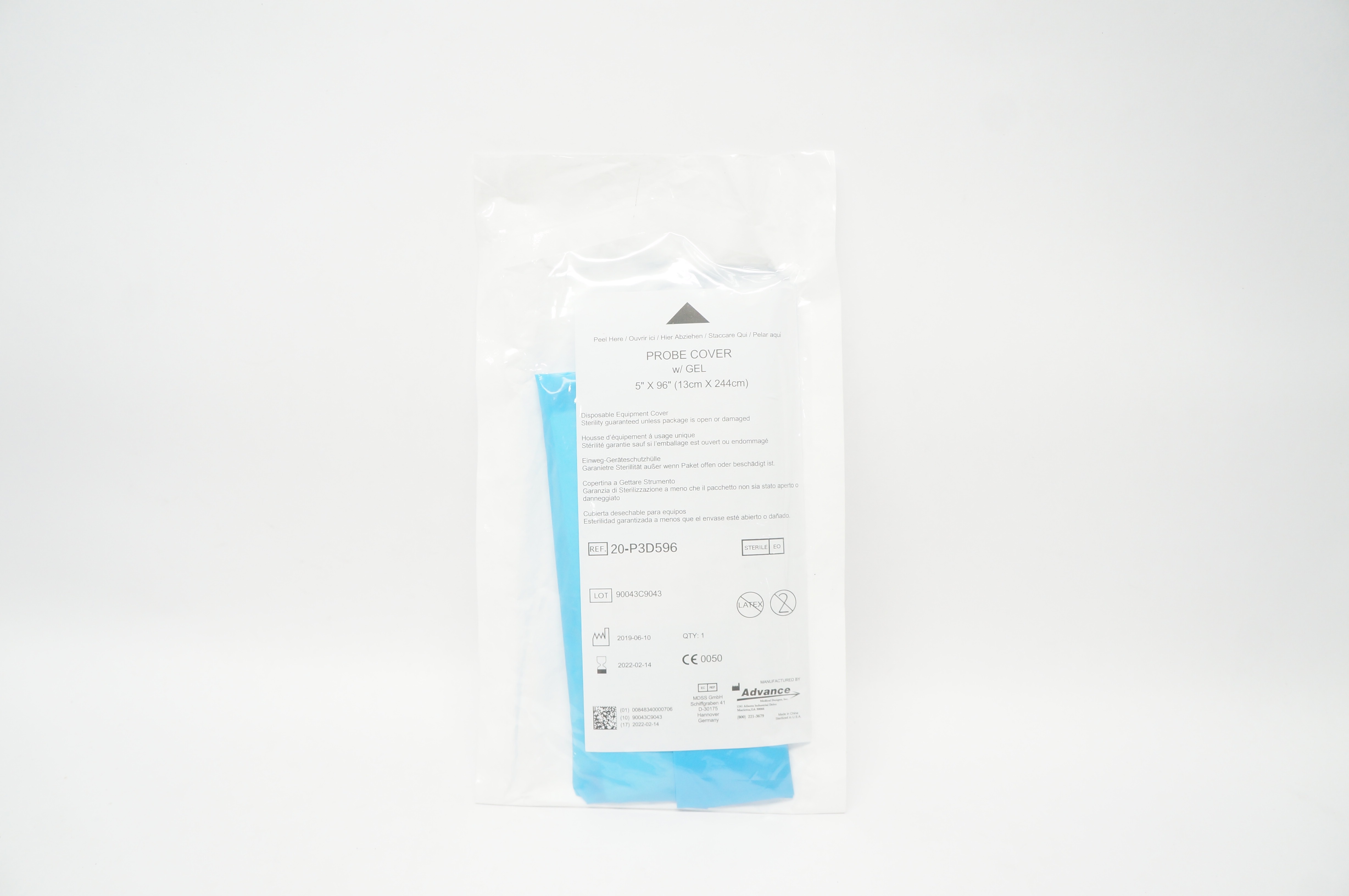 Advance 20-P3D596 3-D Probe Cover w/Gel 5inch x 96 inch (x)