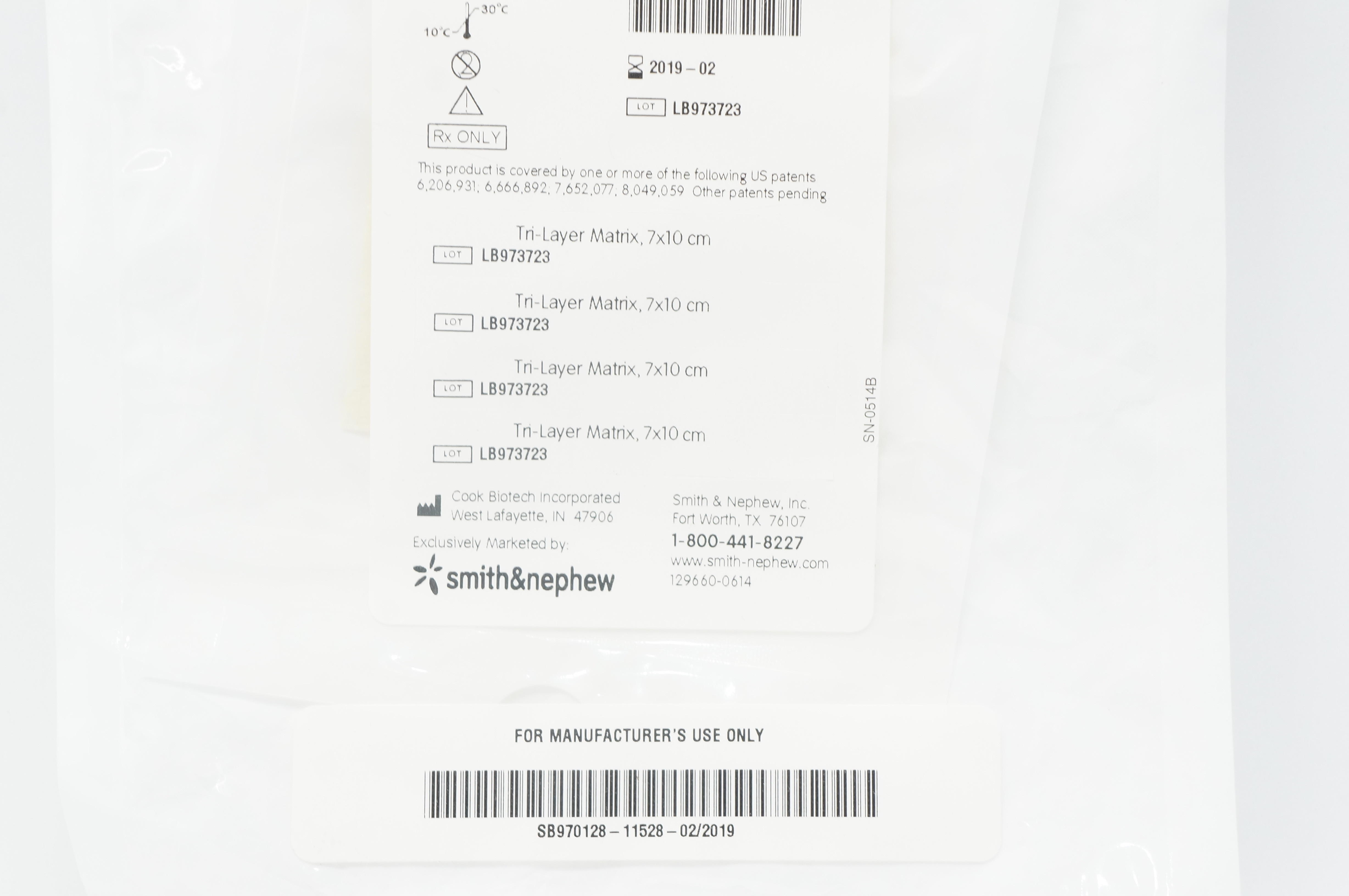 Smith&Nephew 8213-0000-09 Oasis Ultra Tri-Layer Matrix 7x10cm Meshed (x)