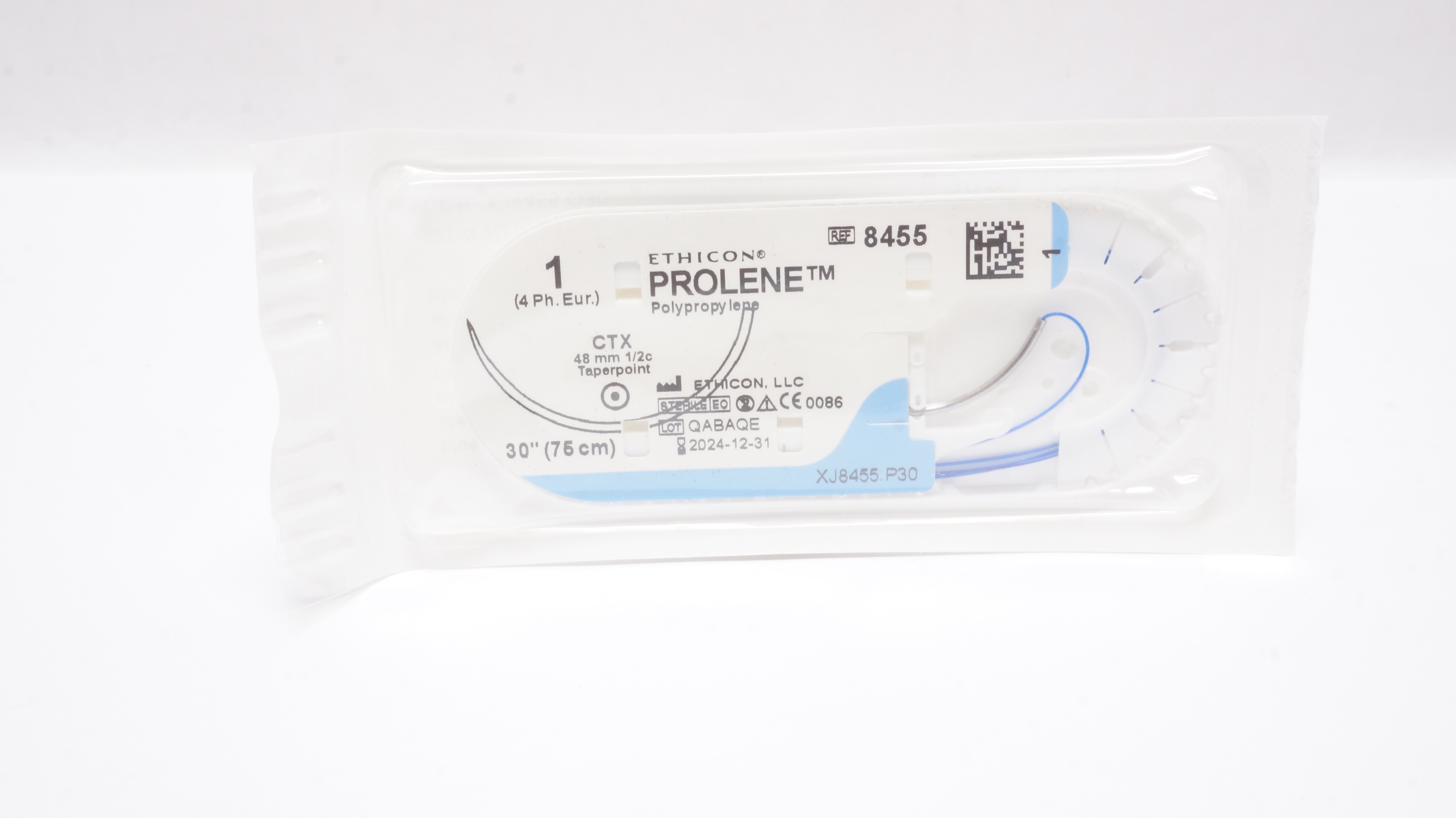 Ethicon 8455 1 Prolene Polypropylene Stre CTX, 48mm 1/2c Taperpoint, 30inch