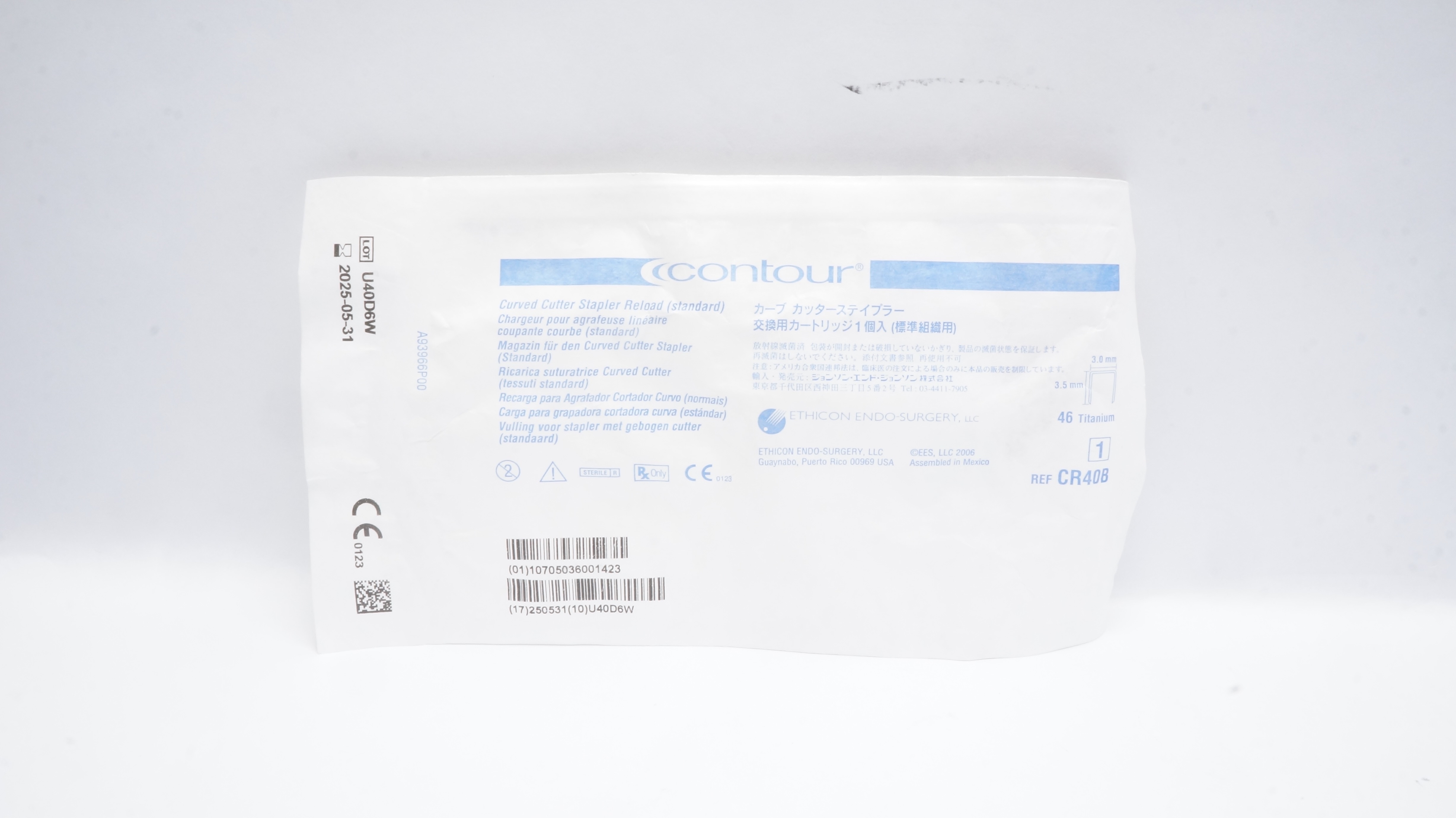 Ethicon CR40B Contour Curved Cutter Stapler Reloads 46 Titanium 3.5mm x 3.0mm