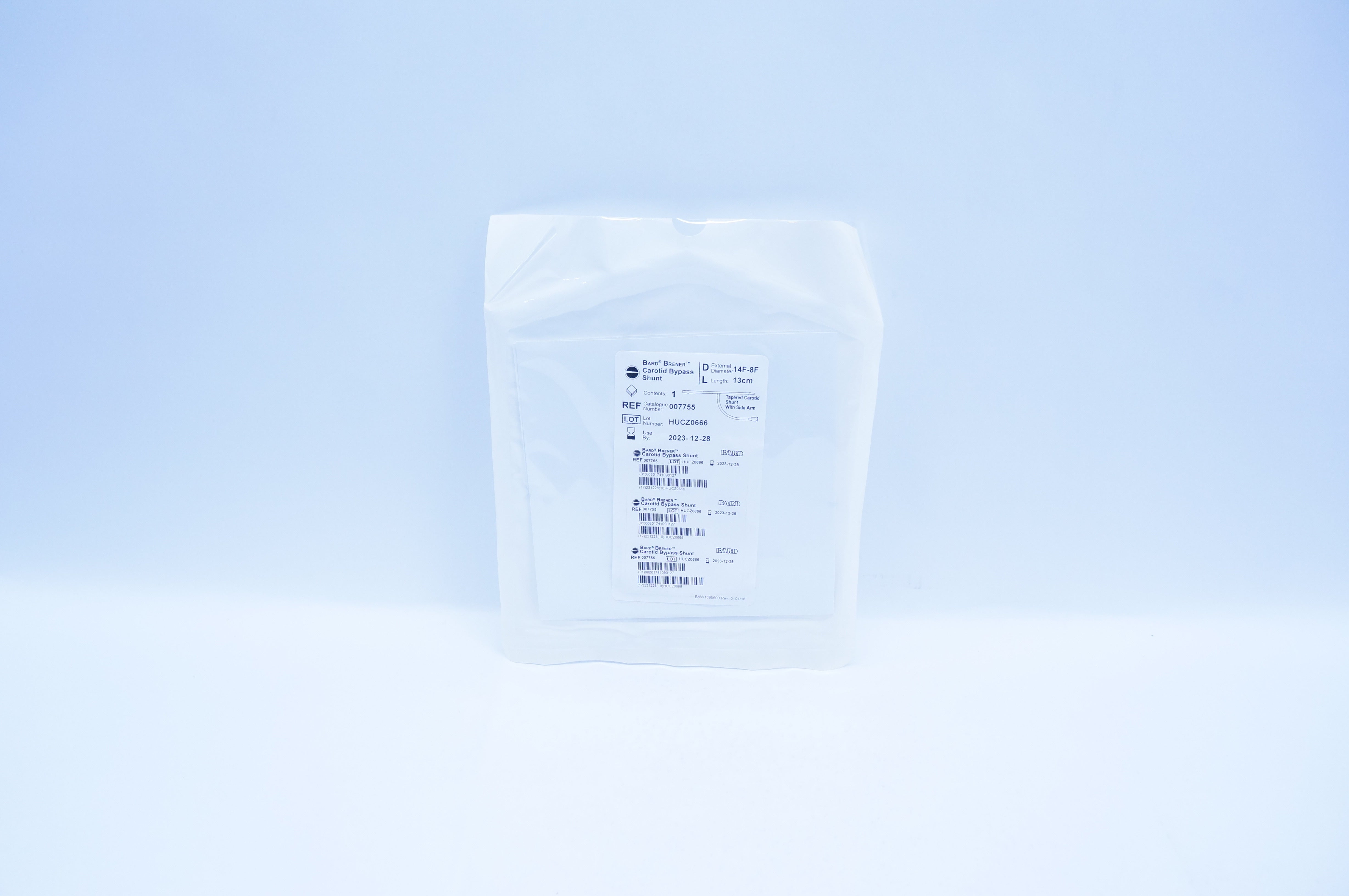 Bard 007755 Brener Carotid Bypass Shunt 14F-8F x 13cm