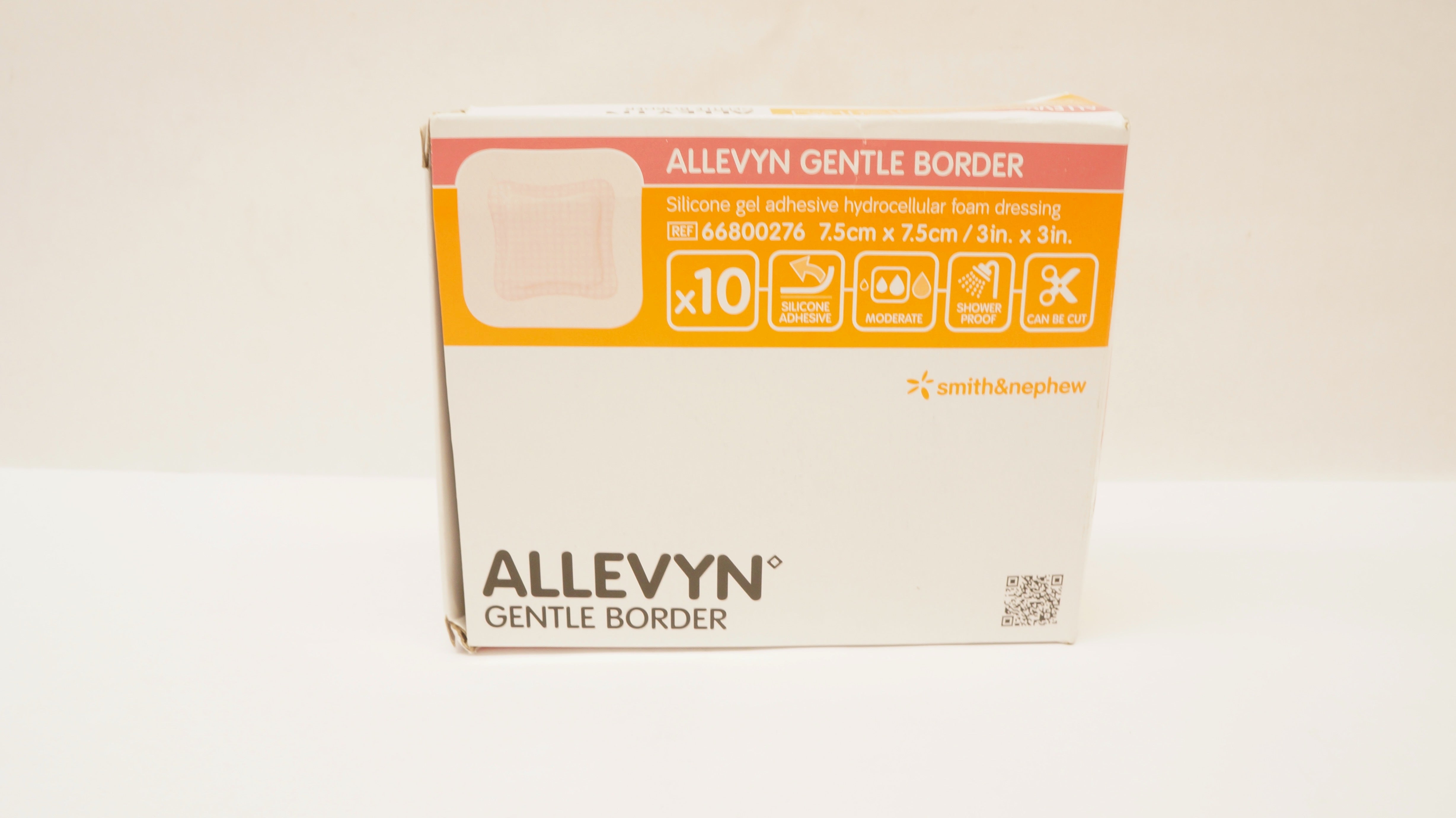 Smith&Nephew 66800276 Allevyn Gentle Border Foam Dressing 3 x 3inch - Box of 8