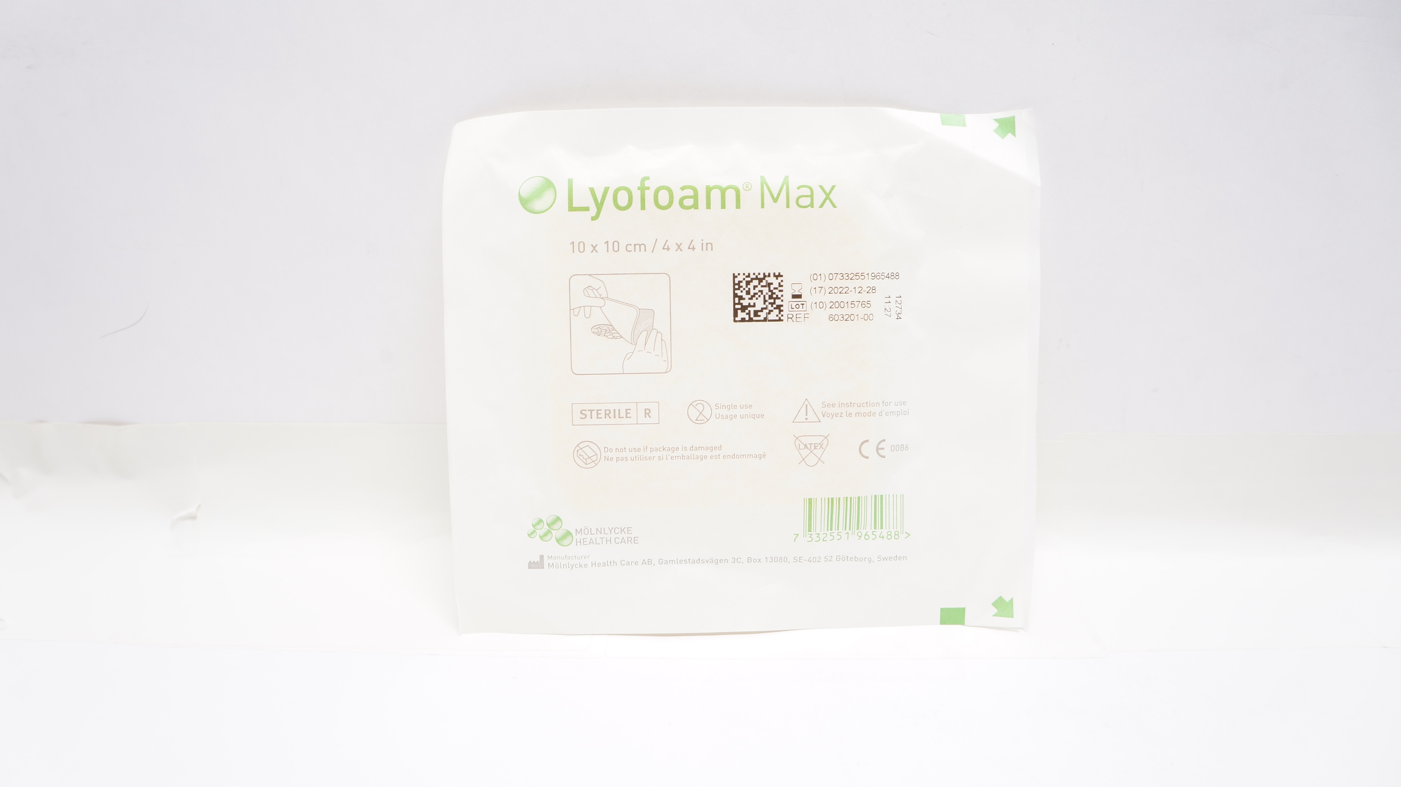 Molnlycke 603201-00 Lyofoam Max Absorbent Foam Dressing 4inch x 4inch (x)