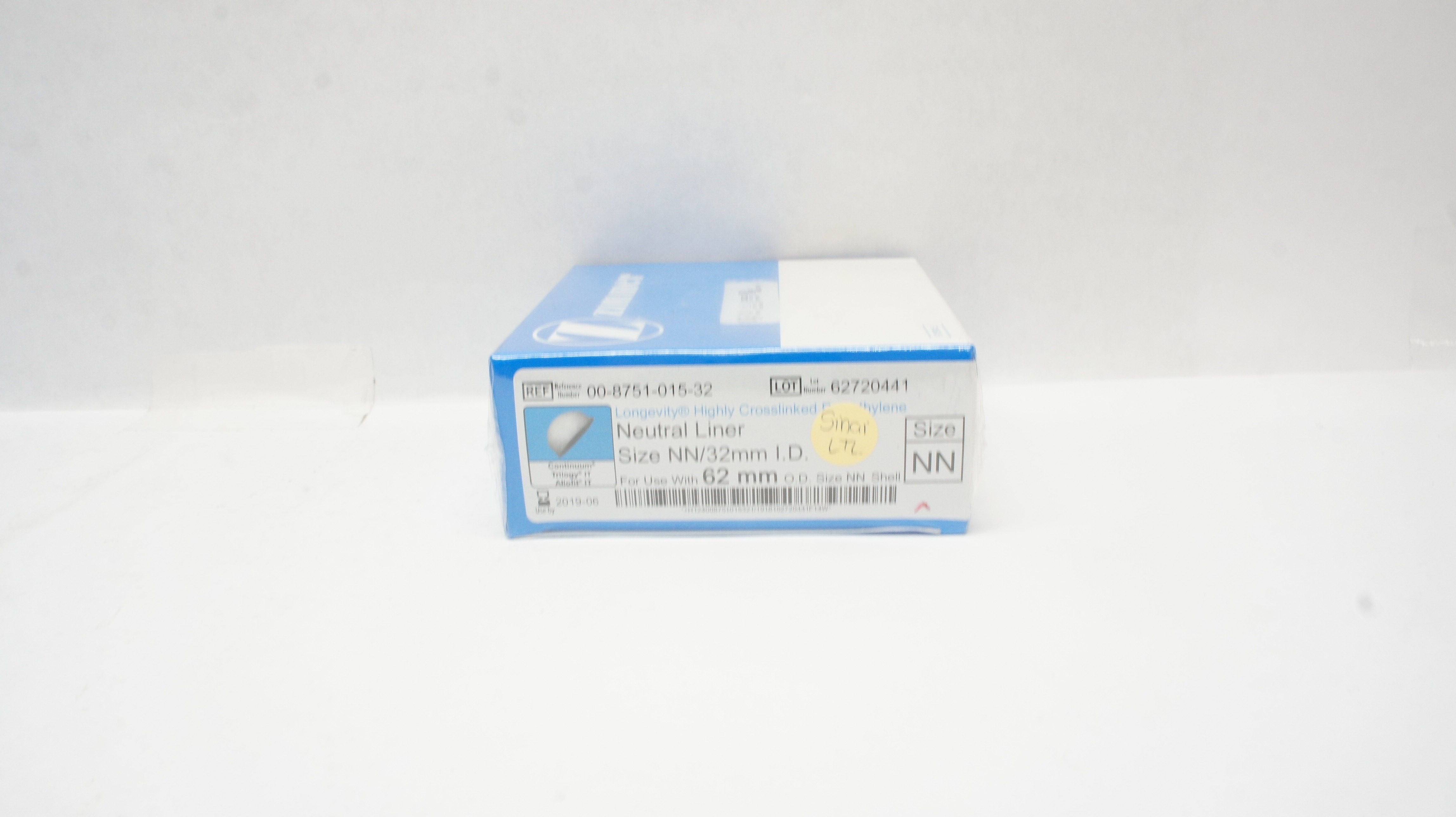 Zimmer 00-8751-015-32 Longevity Crosslinked Polyethylene Neutral Liner SizeNN(x)