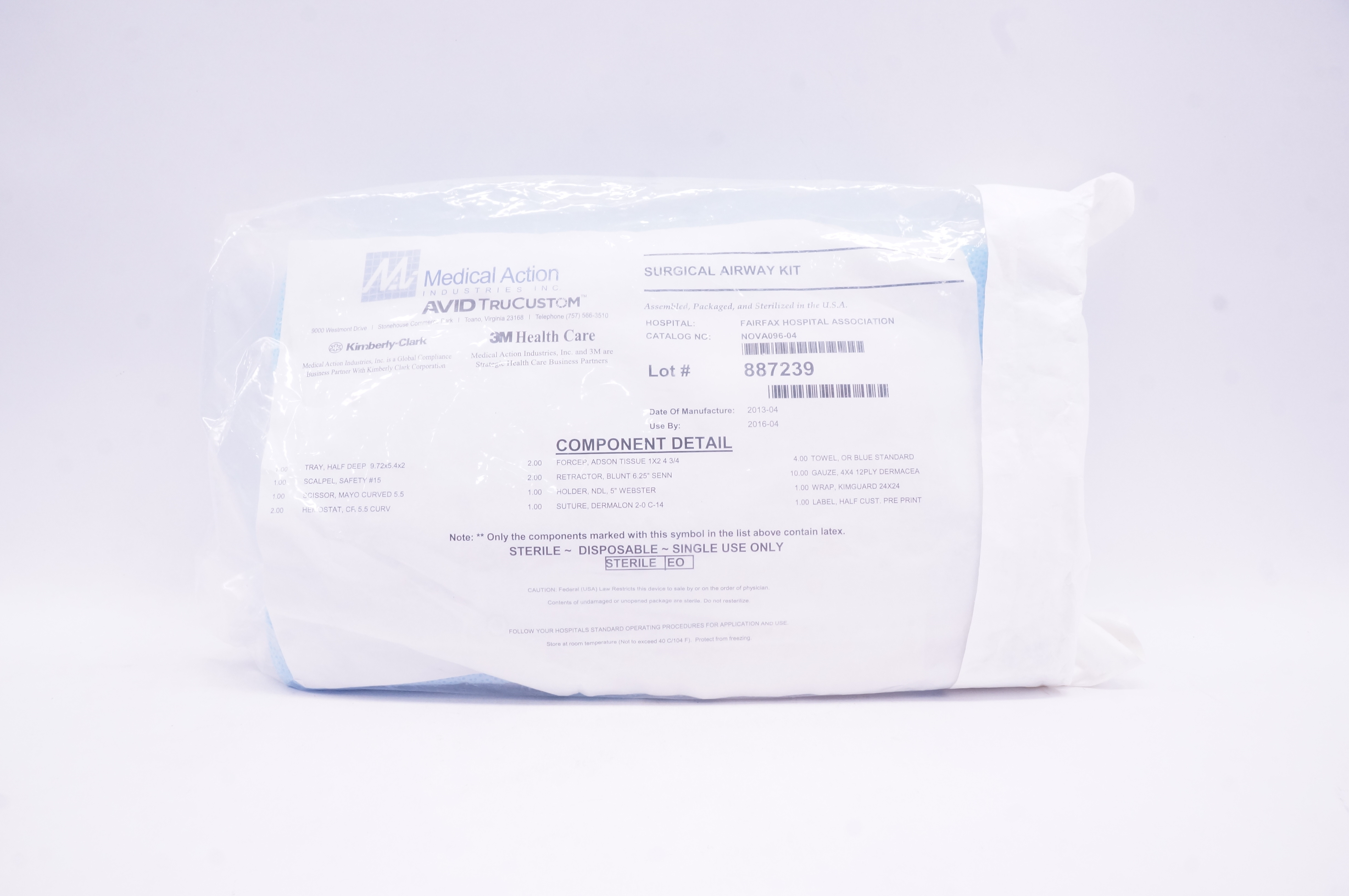 Medical Action NOVA096-04 TruCustom Surgical Airway Kit, Sterile, Disposable (x)