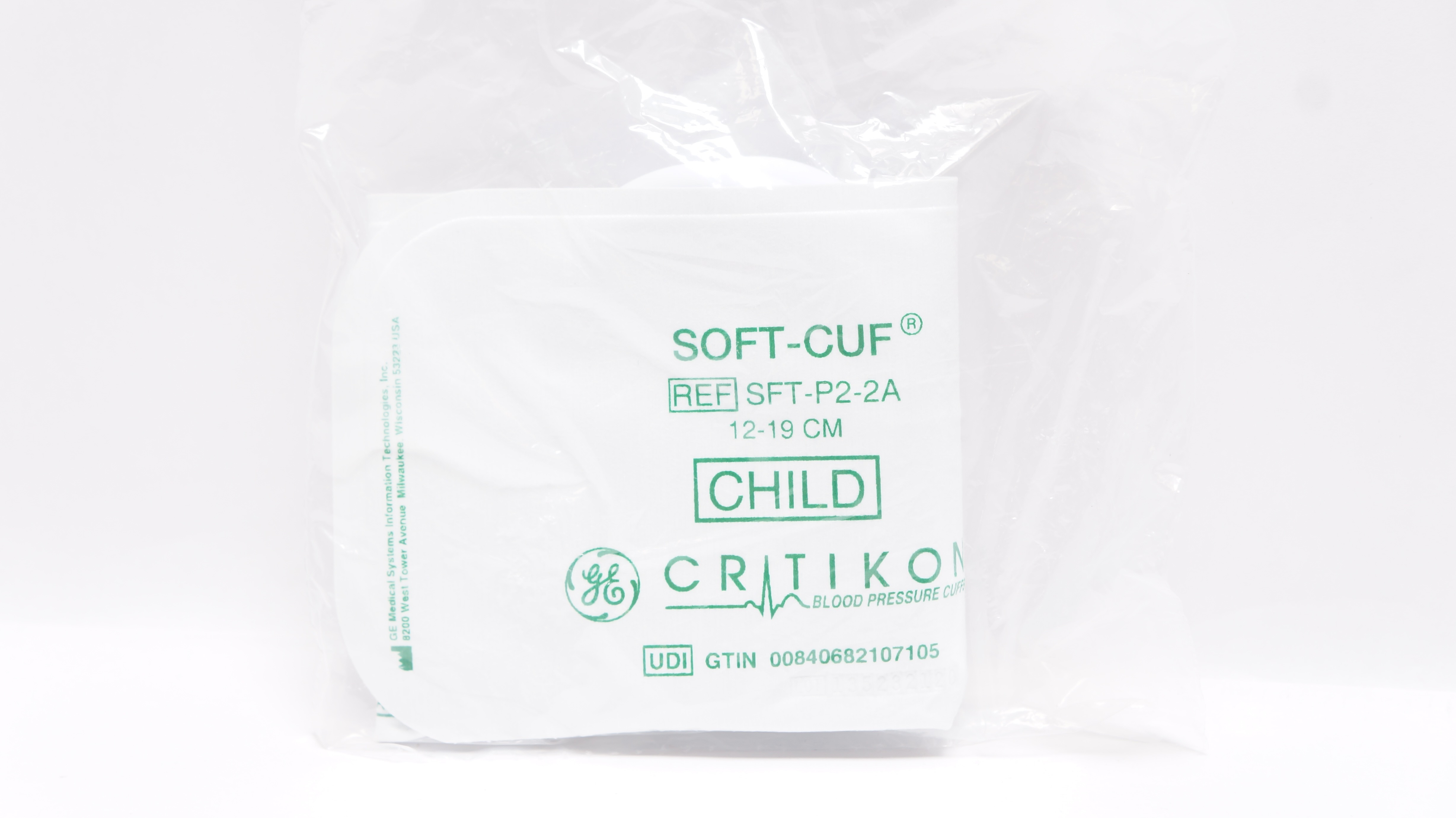 GE Medical SFT-P2-2A Critikon Soft-Cuf Blood Pressure Cuff 12-19cm Child