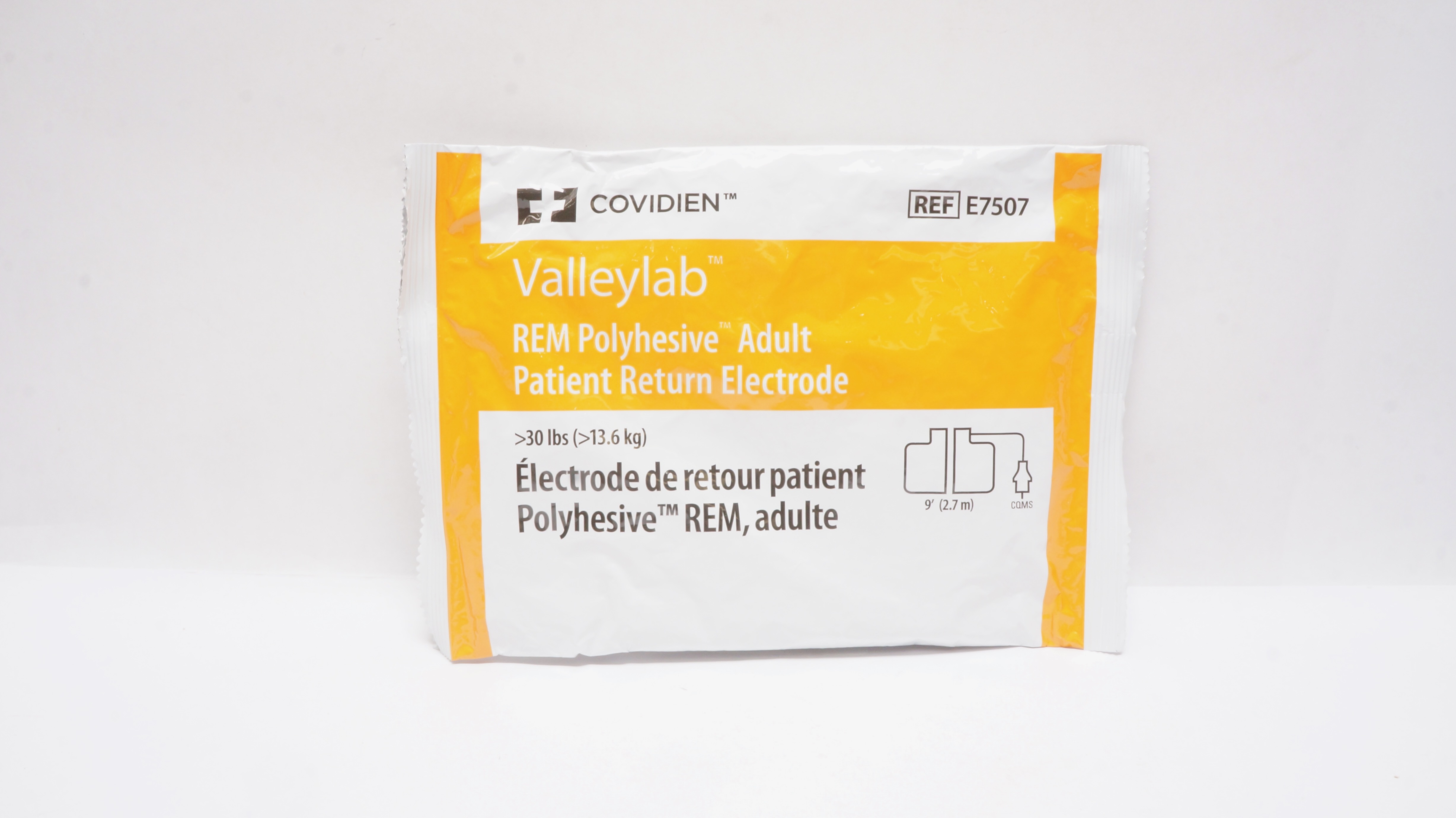 Covidien E7507DB Valleylab REM Polyhesive Adult Patient Return Electrode  >30lbs