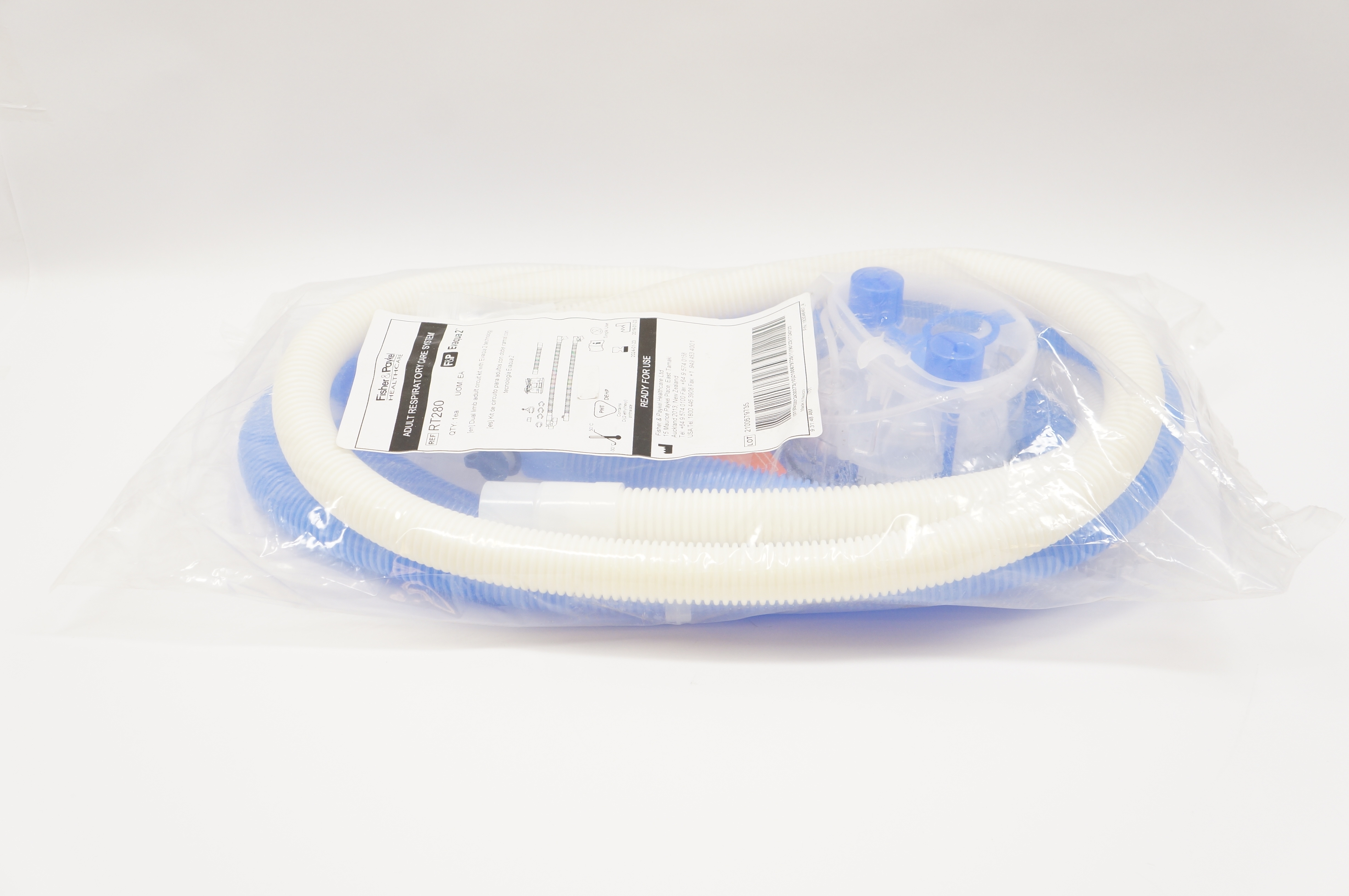 F&P RT280 Evaqua 2 Adult Respiratory Care System Dual Limb Adult Circuit Kit