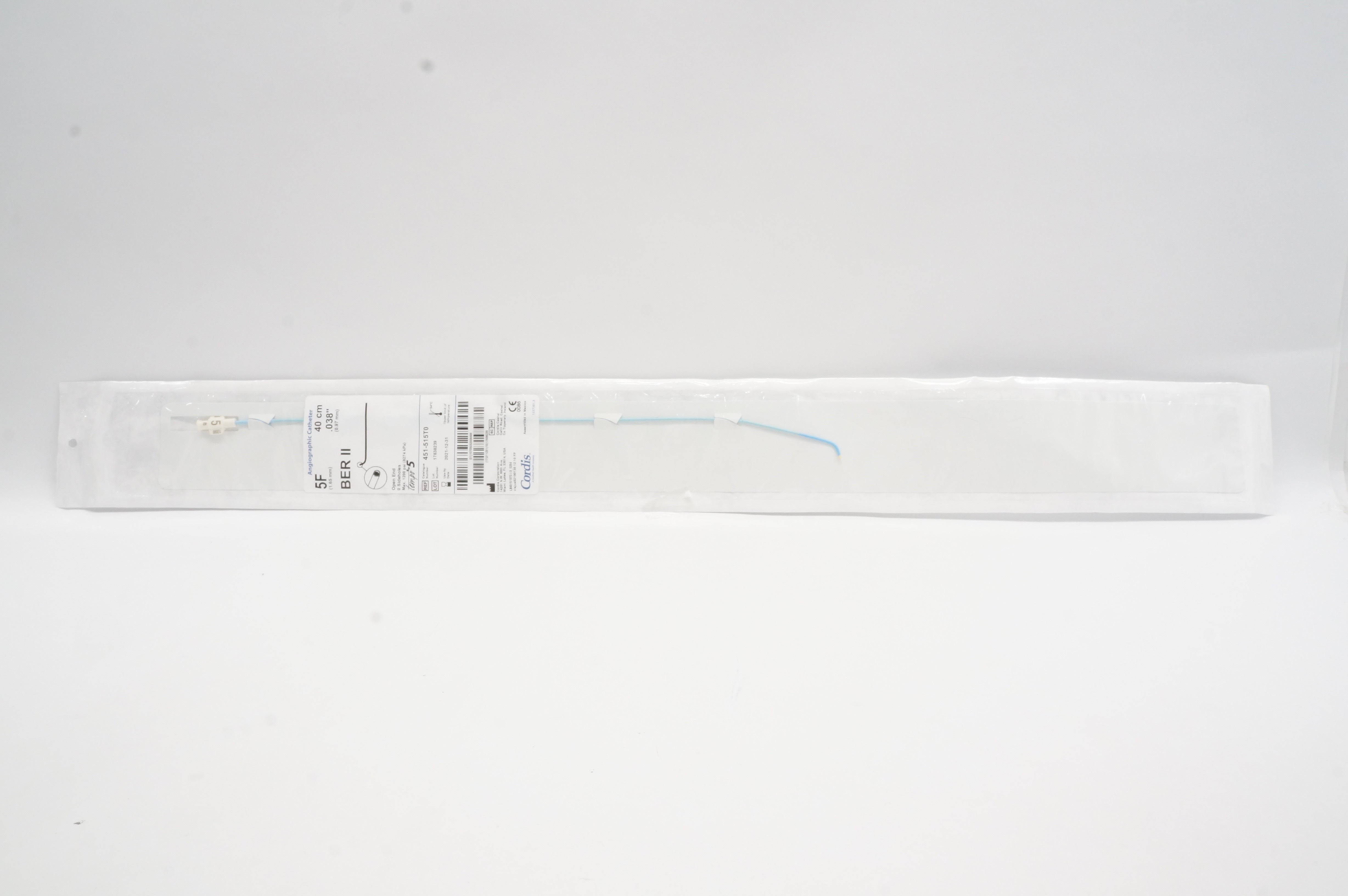 Cordis 451-515T0 BER II Angiographic Catheter 5F x .038inch x 40cm