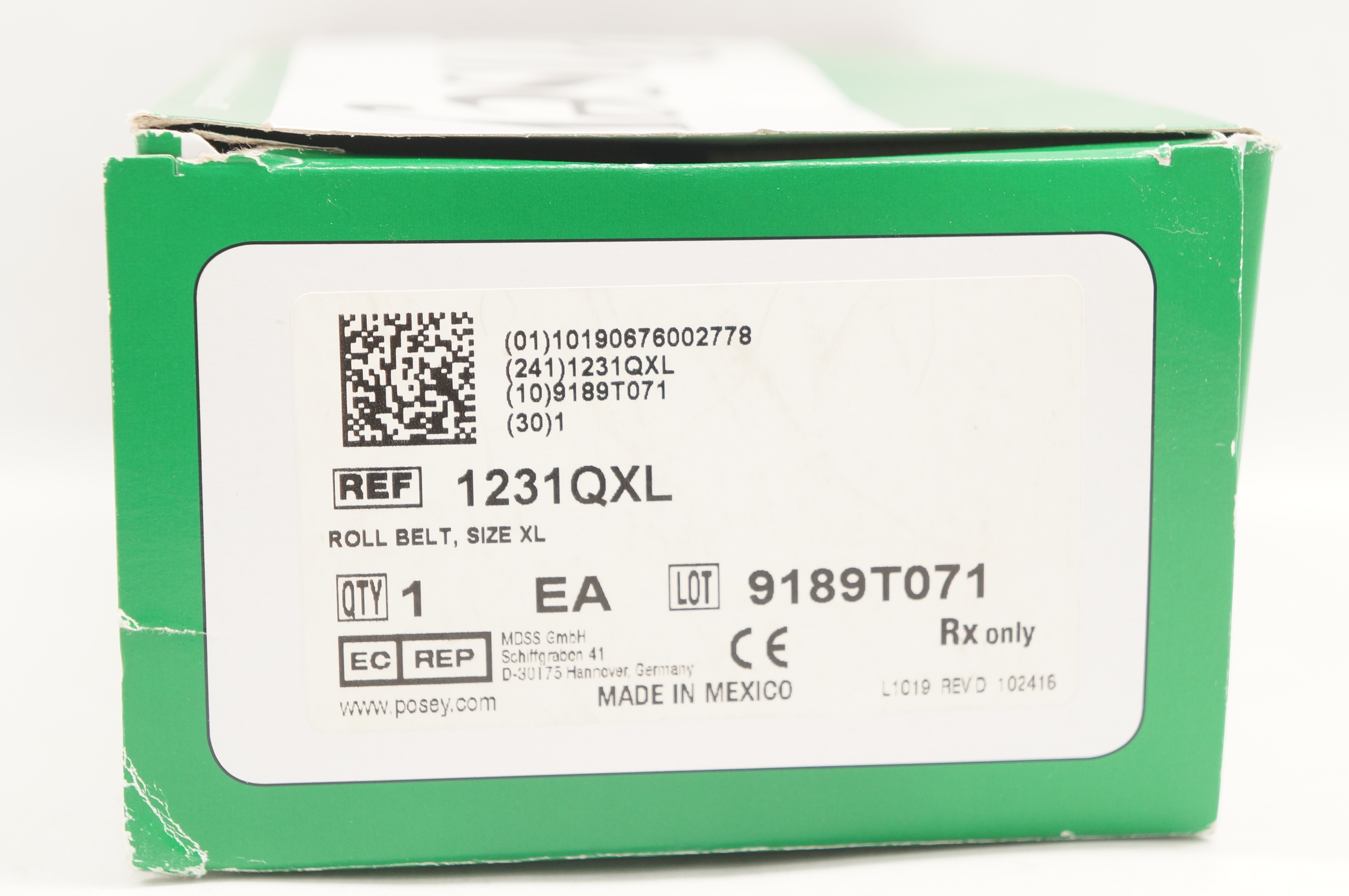 Posey 1231QXL Roll Belt, Size XL