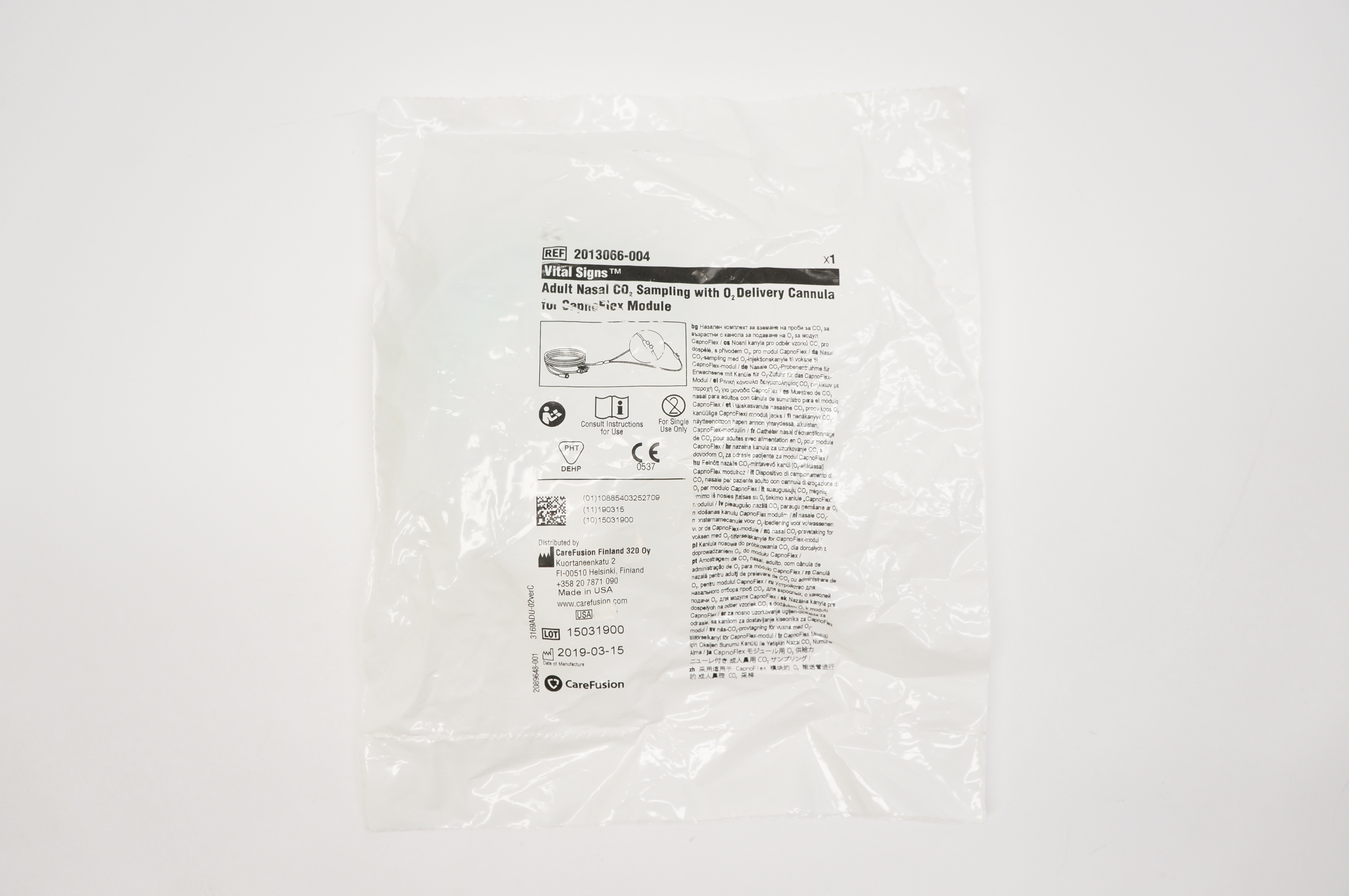 CareFusion 2013066-004 Vital Signs Adult Nasal CO2 Samling with O2 Depivery