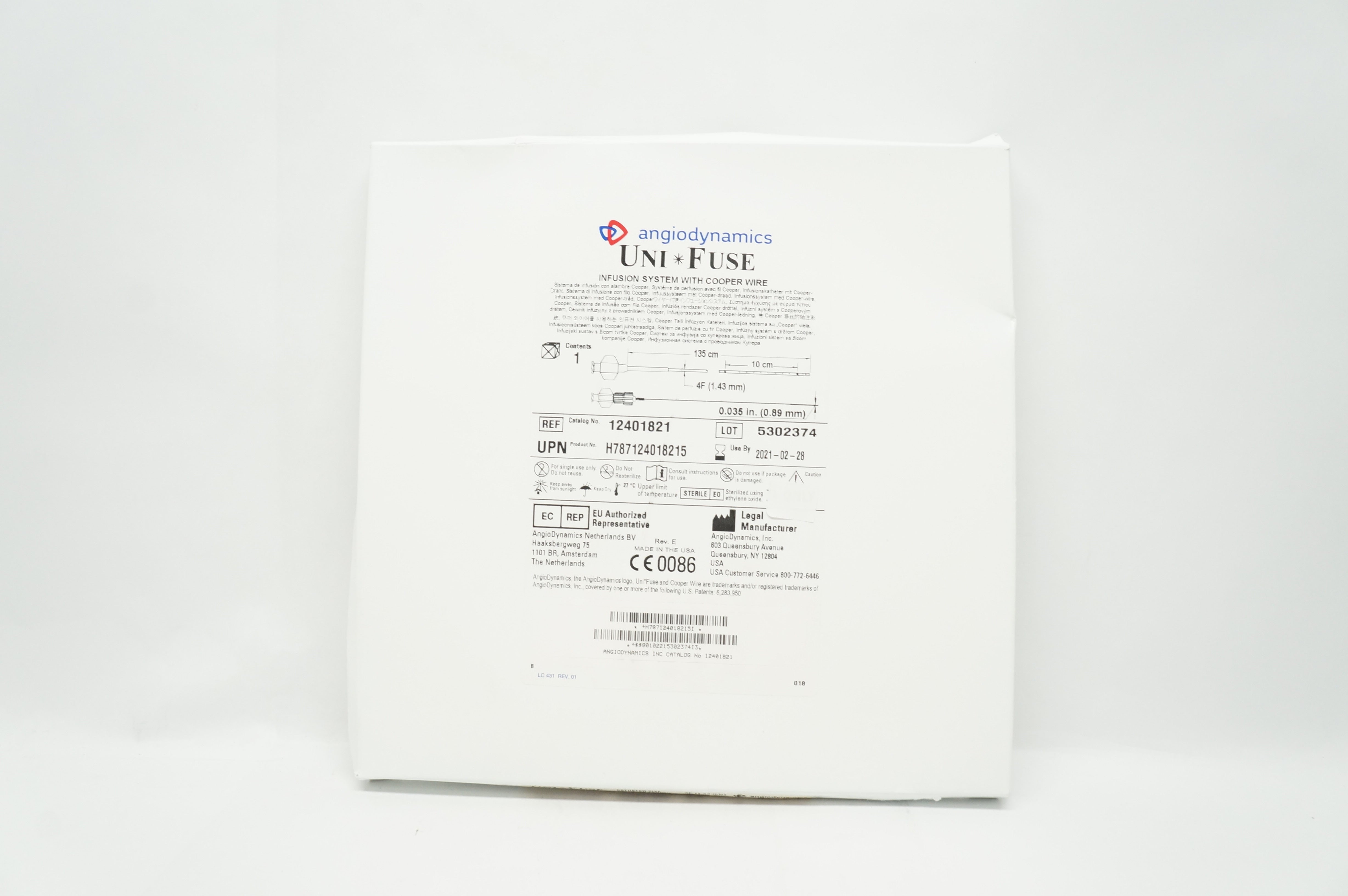 AngioDynamics 12401821 Uni Fuse Infusion System With Cooper Wire (x)