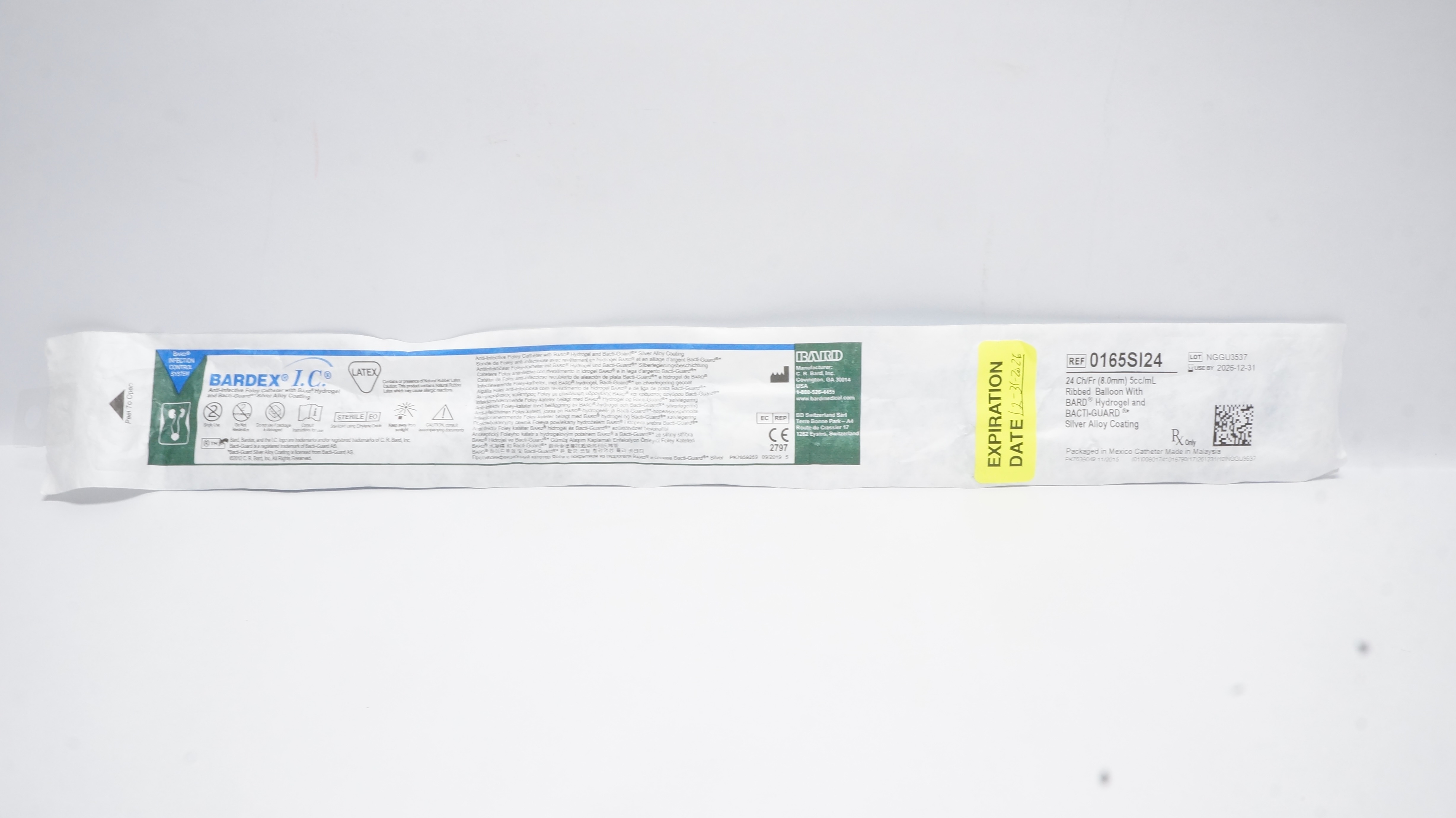 Bard 0165SI24 Bardex Anti-Infective Foley Cath. 24Fr.