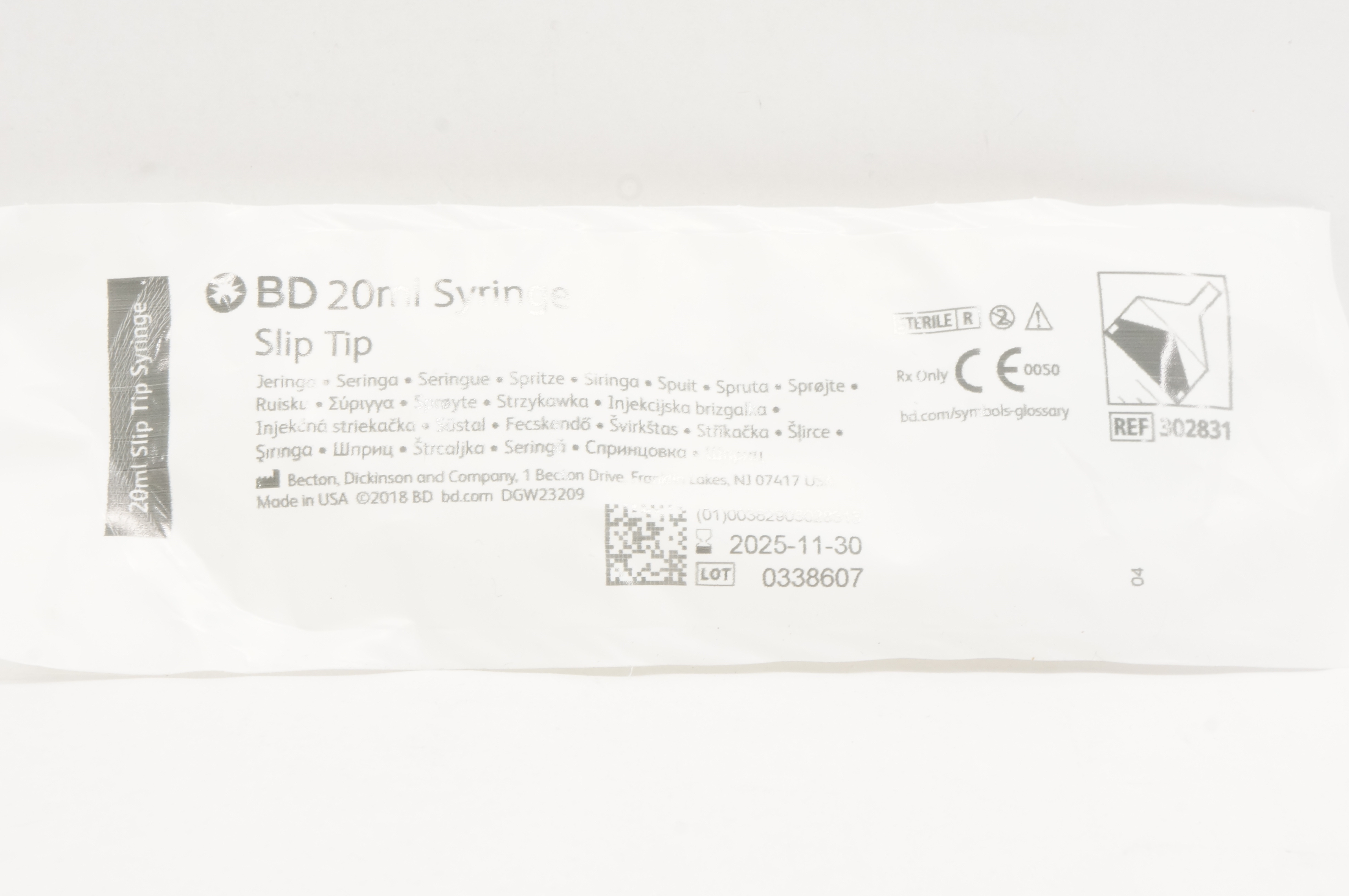BD 302831 20ml Syringe Slip Tip