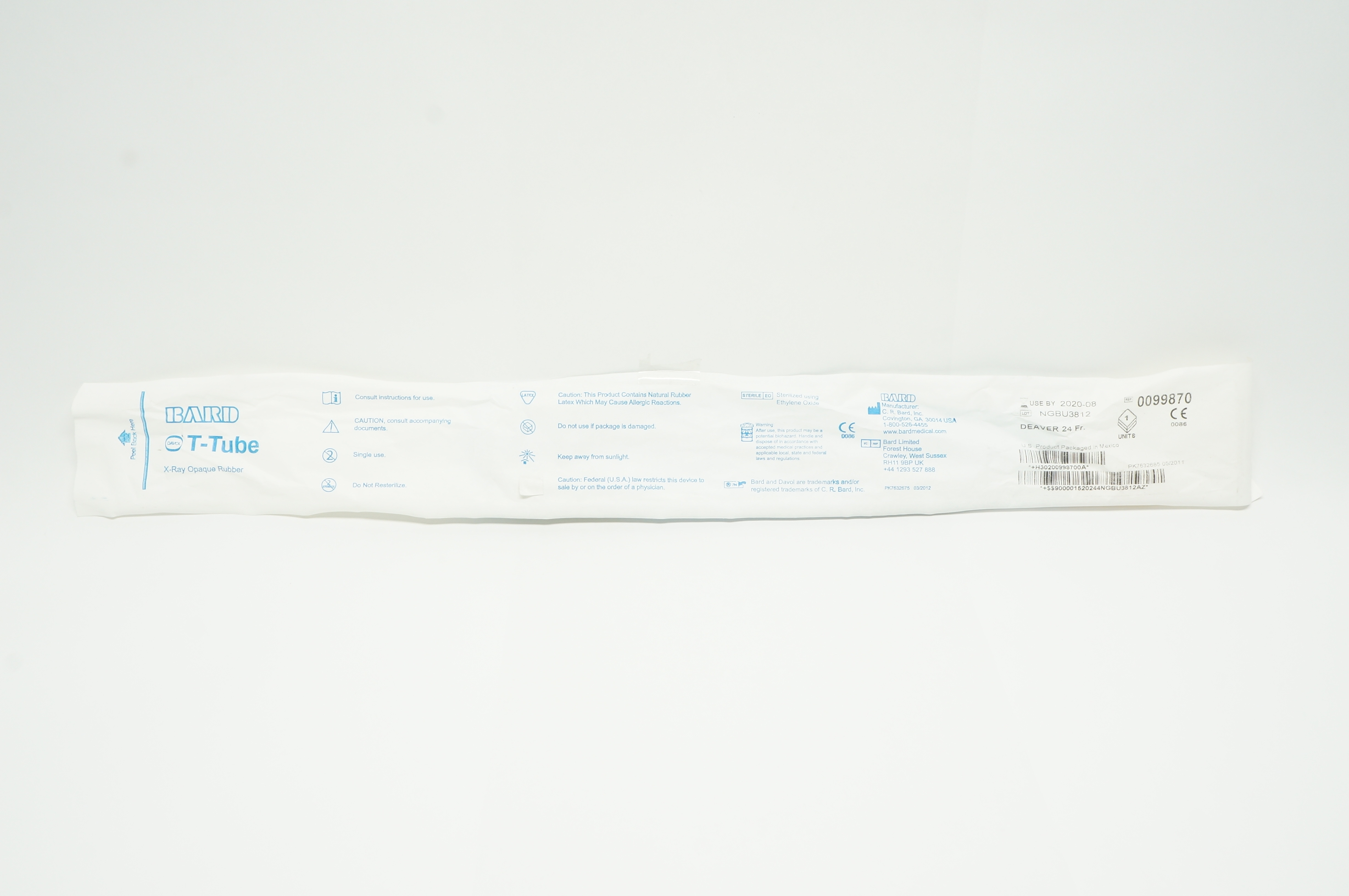 Bard 0099870 Davol Deaver T-Tube 24Fr (x)