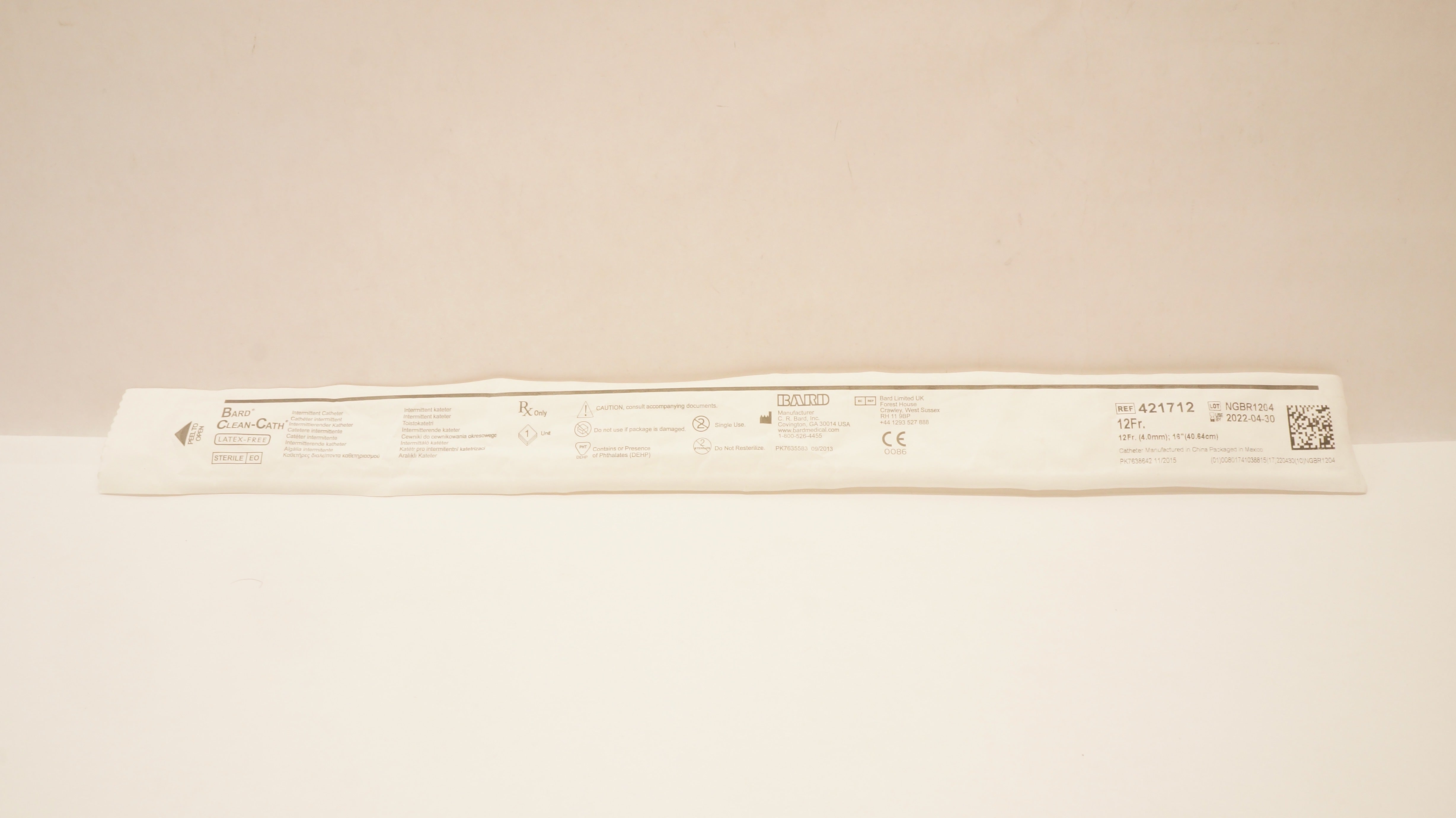 Bard 421712 Clean-Cath Intermittent Cath. 12Fr x 16 inch (x)