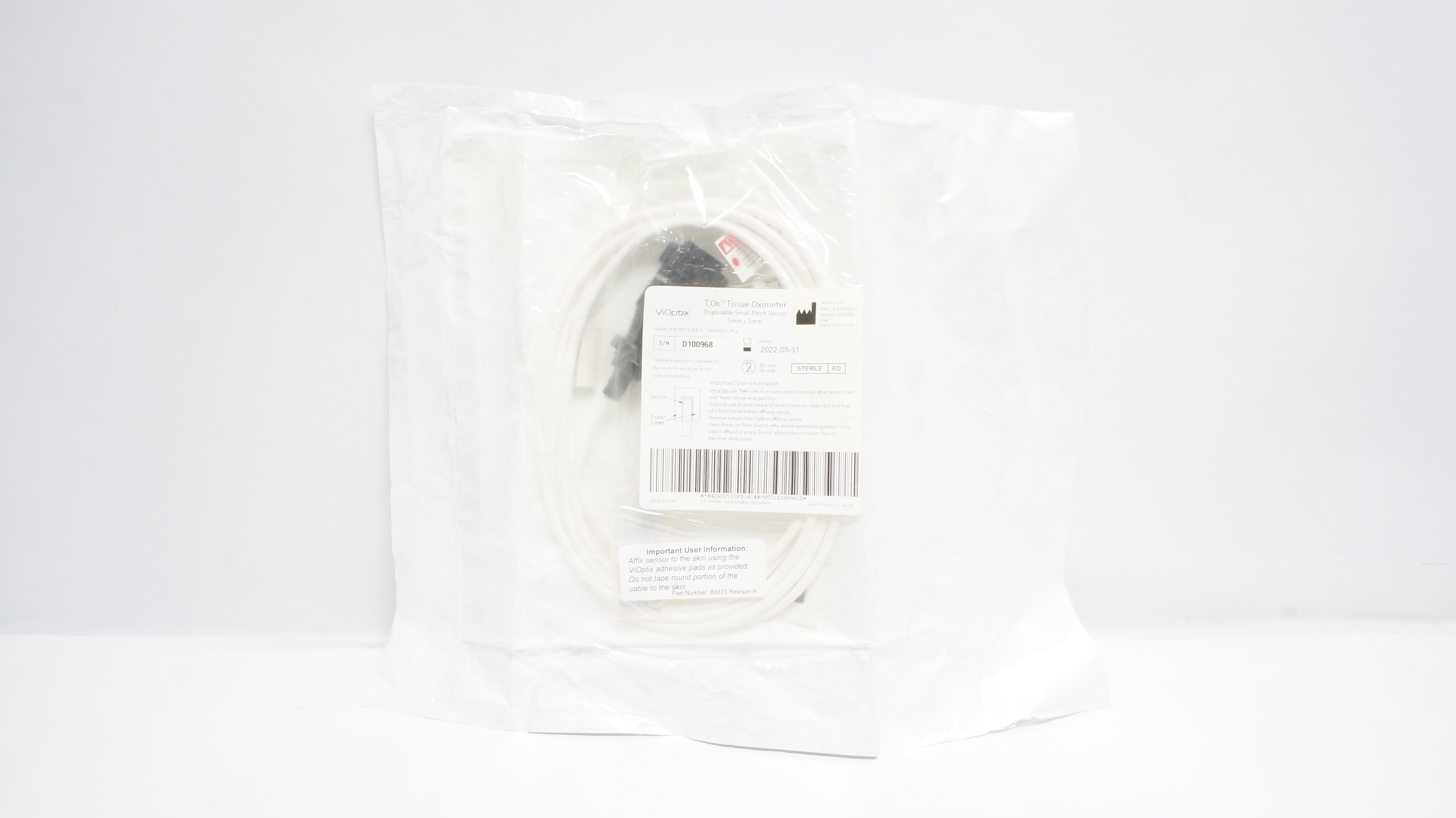 ViOptix OXY-2-SPD-1 Tissue Oximeter Disposable Small Patch Sensor 5 x 5mm (x)