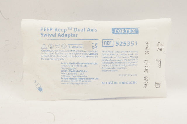 Smiths Medical 525351 Portex Peep-Keep Dual-Axis Swivel Adapter (x)