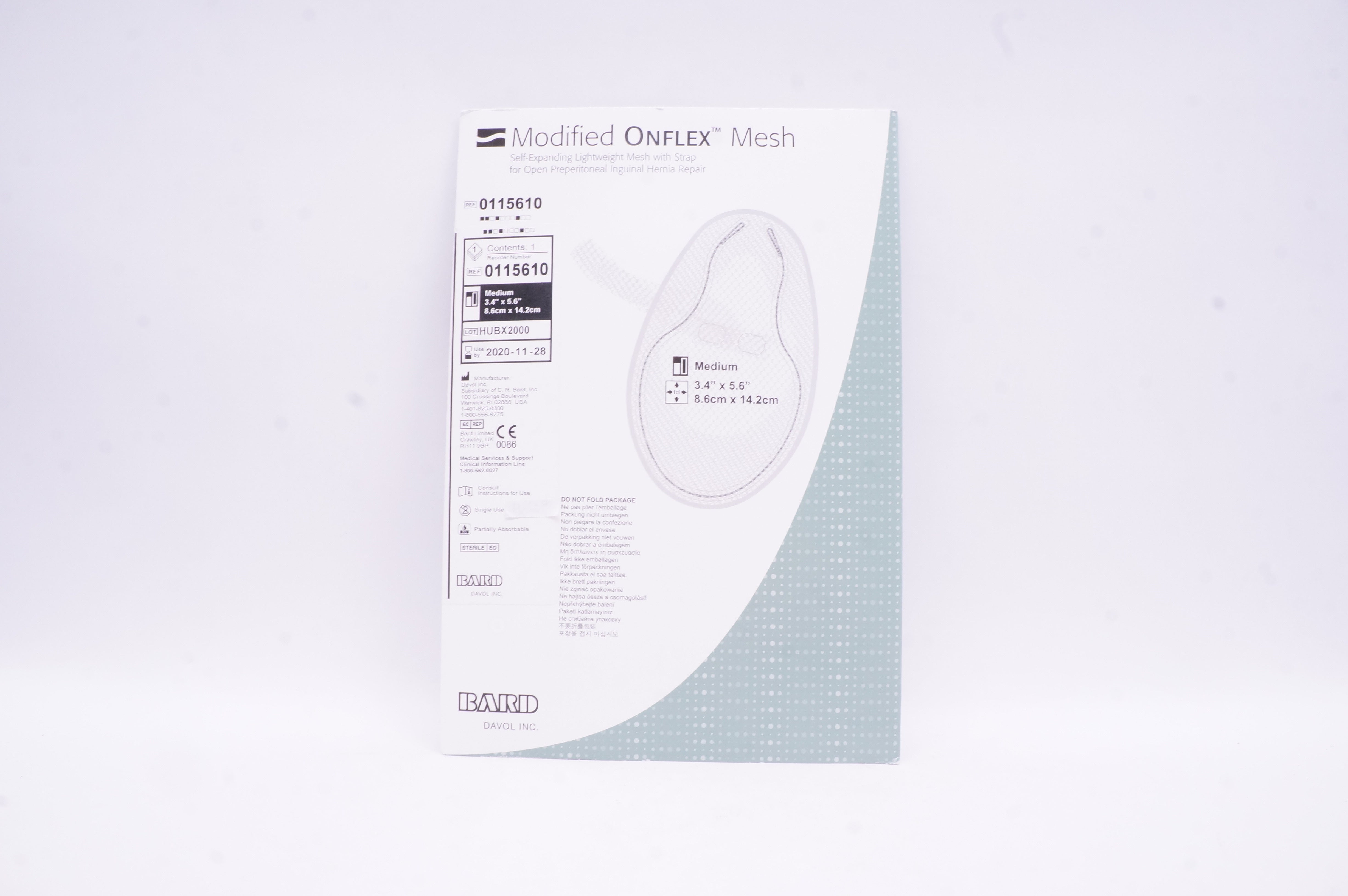 Bard 0115610 Modified Onflex Mesh Medium 3.4 inch x 5.6 inch (x)