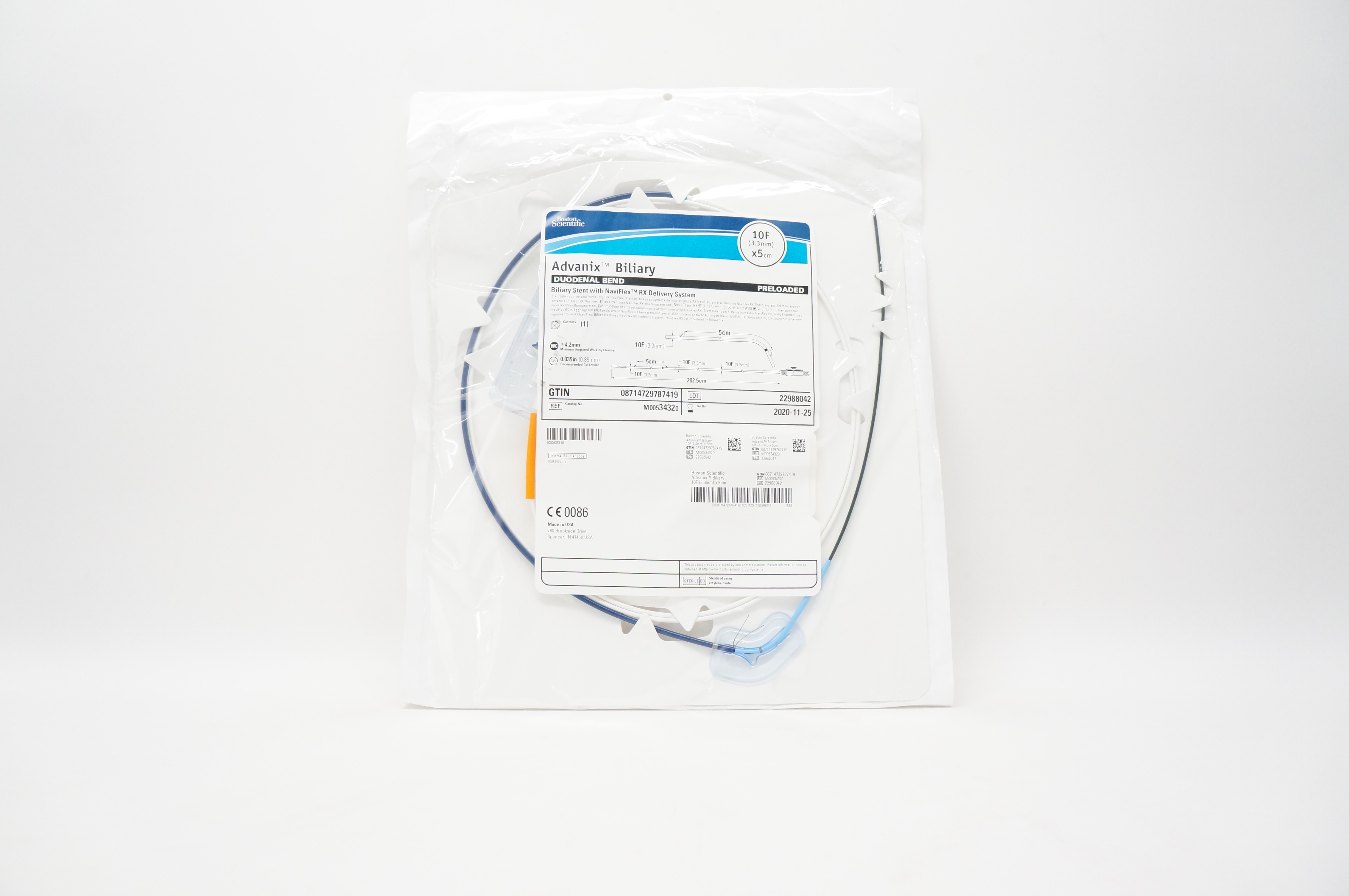Boston Scientific 3432 Advanix Biliary Duodenal Bend Biliary Stnt 10F x 5cm (x)