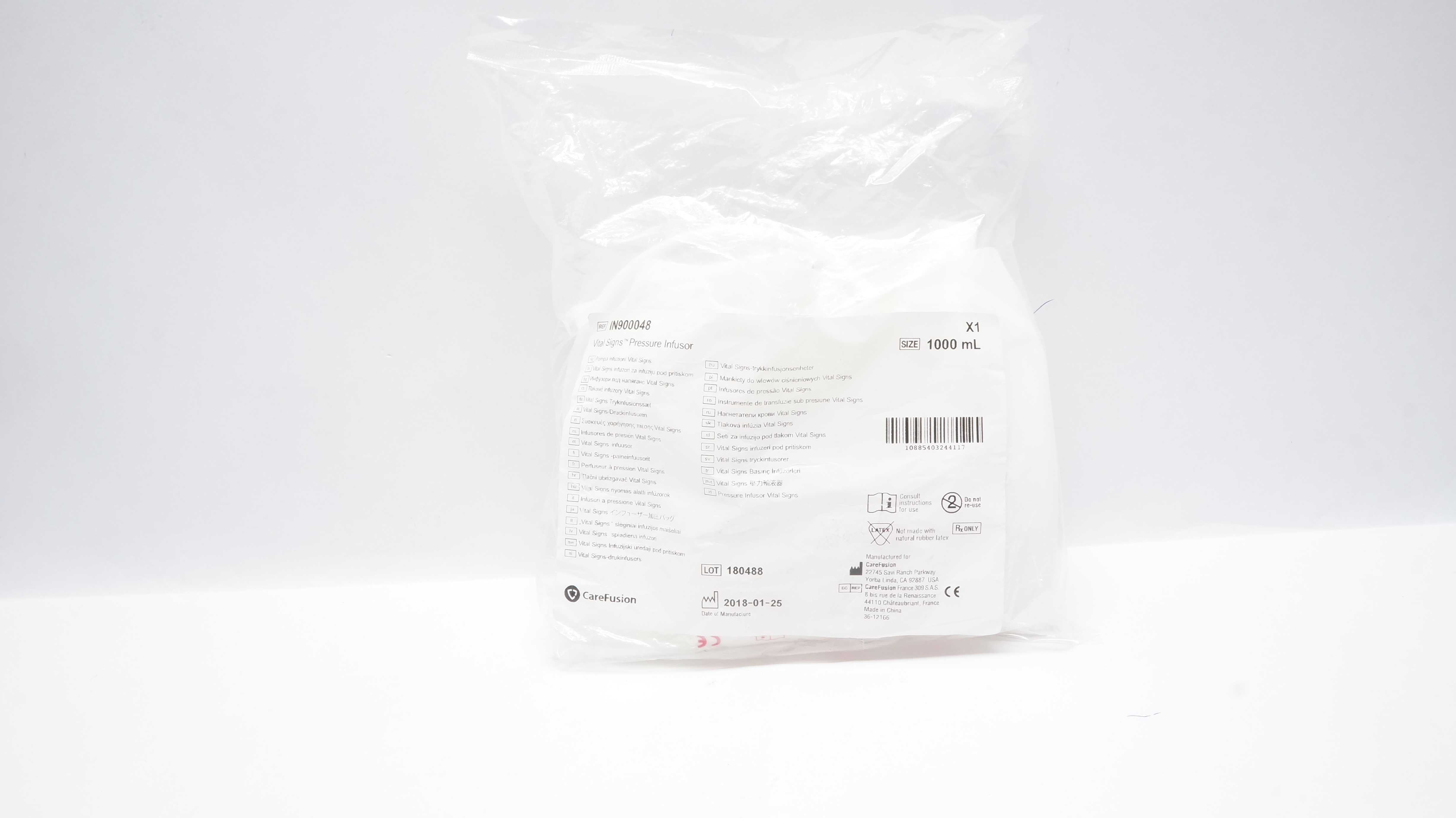 CareFusion IN900048 Vital Signs Pressure Infusor 1000ml